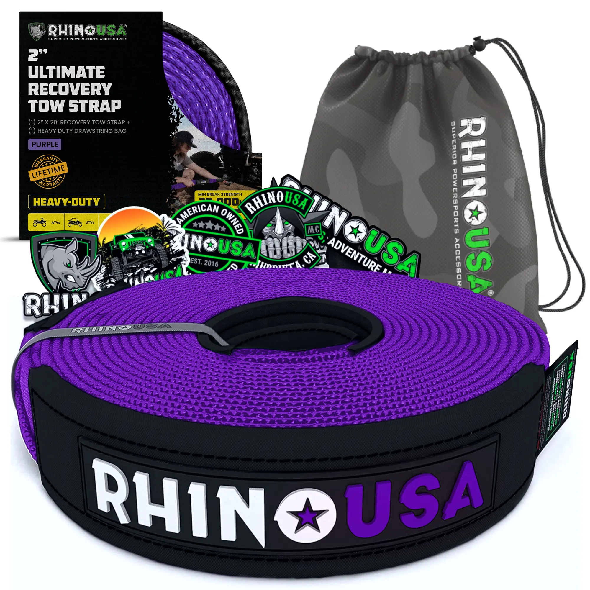 Rhino USA Ultimate Recovery Tow Strap 2