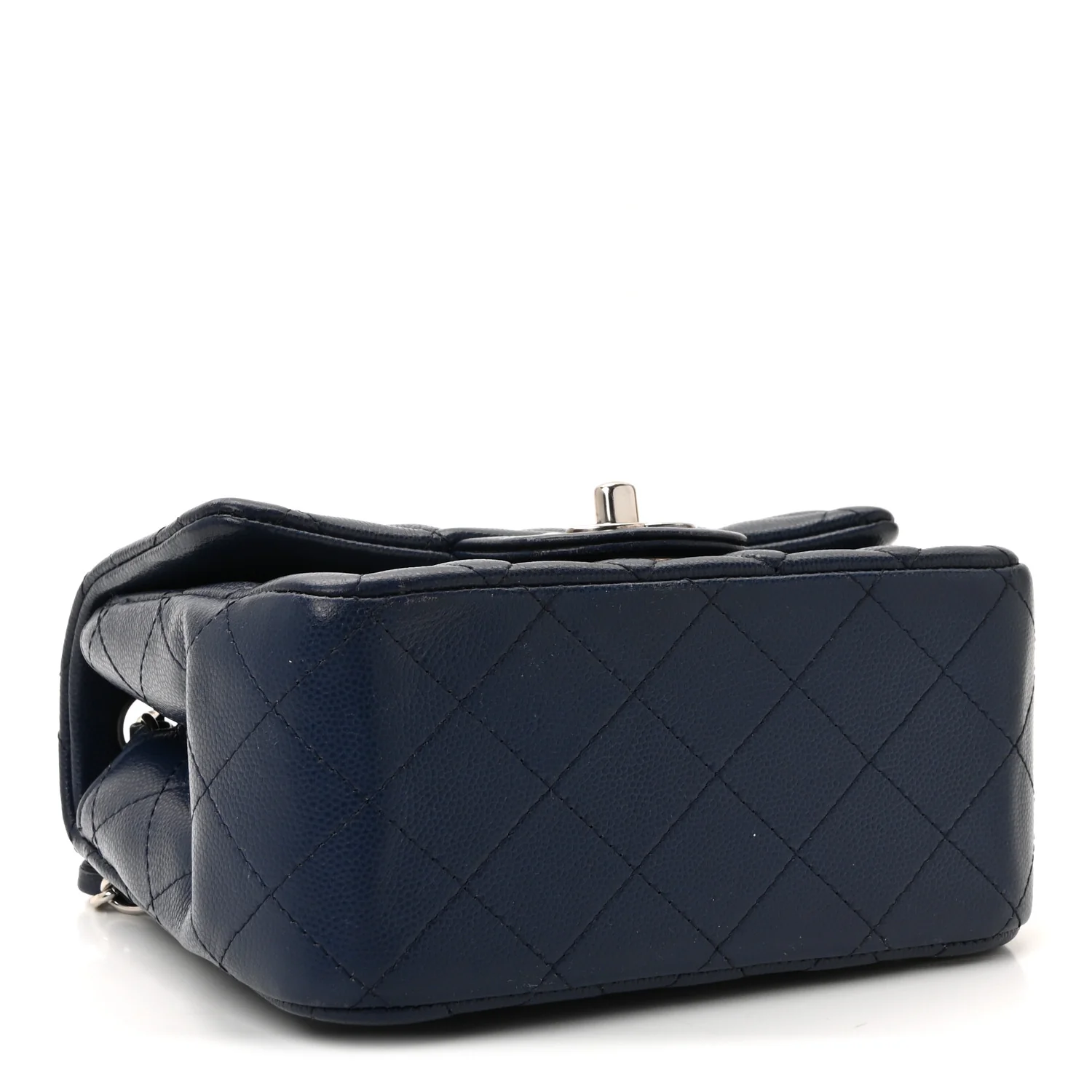Caviar Quilted Mini Square Flap Navy - Top Club
