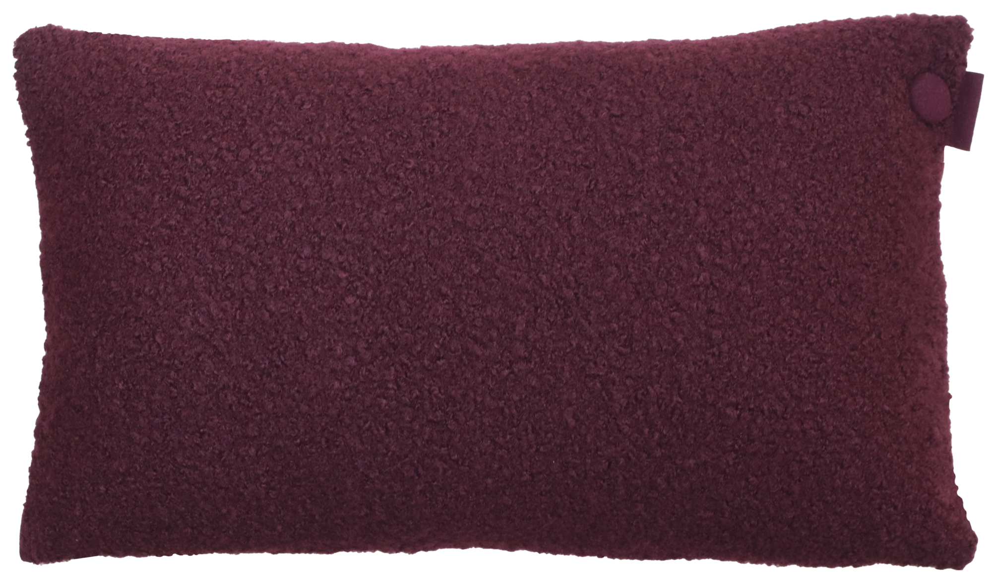 Kussen bouclé knoop aubergine 37x57cm