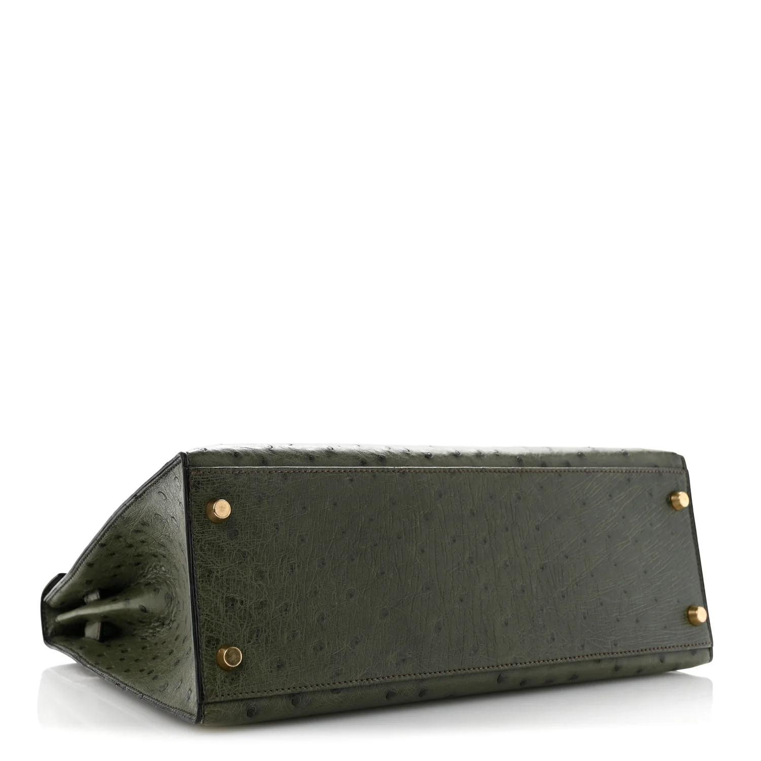 Ostrich Kelly Sellier 32 Vert Olive - Top Club