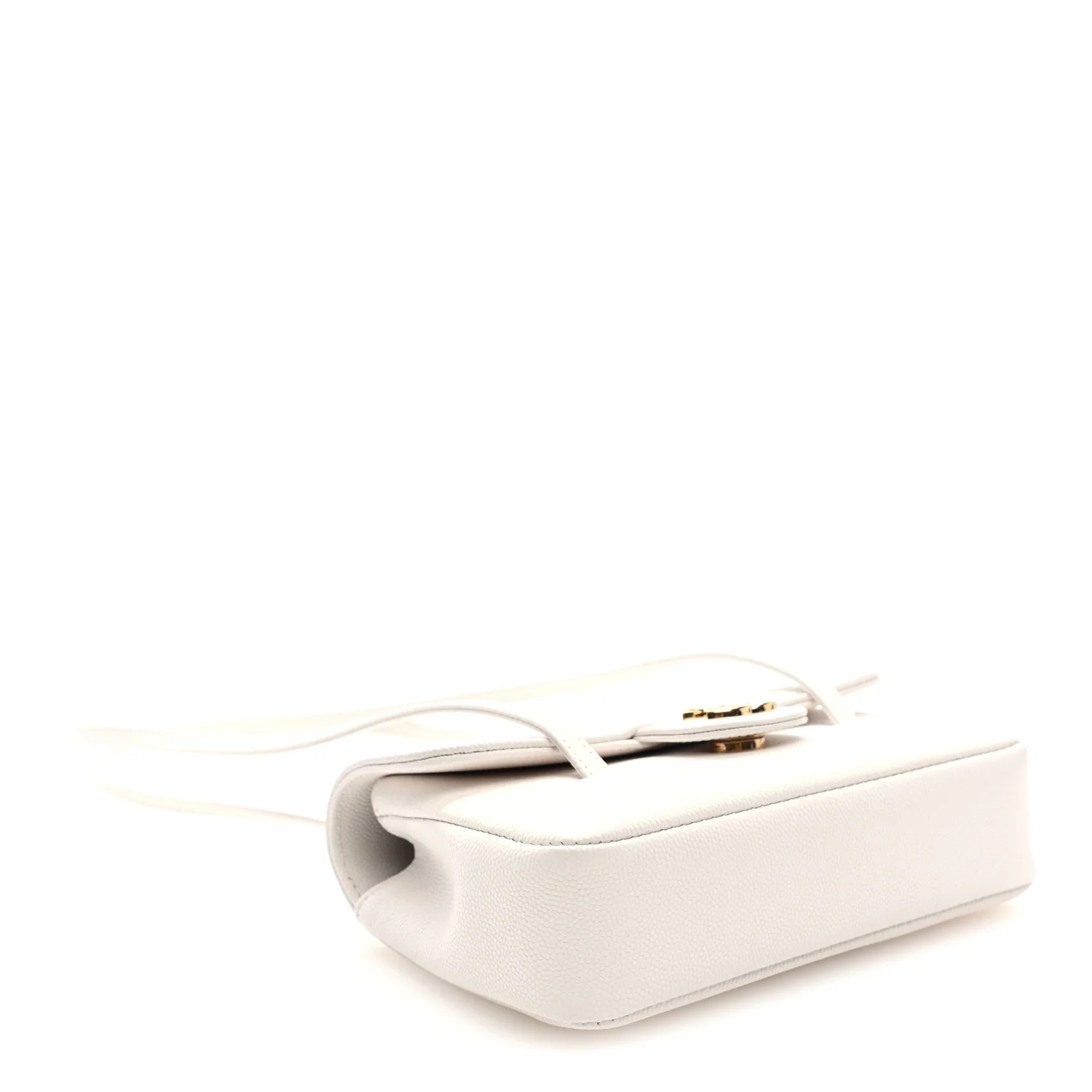 Shiny Caviar Mini Preppy Coco Shoulder Bag White - Top Club