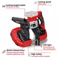 Cordless Band Saw TE-MB 18/127 Li-Solo