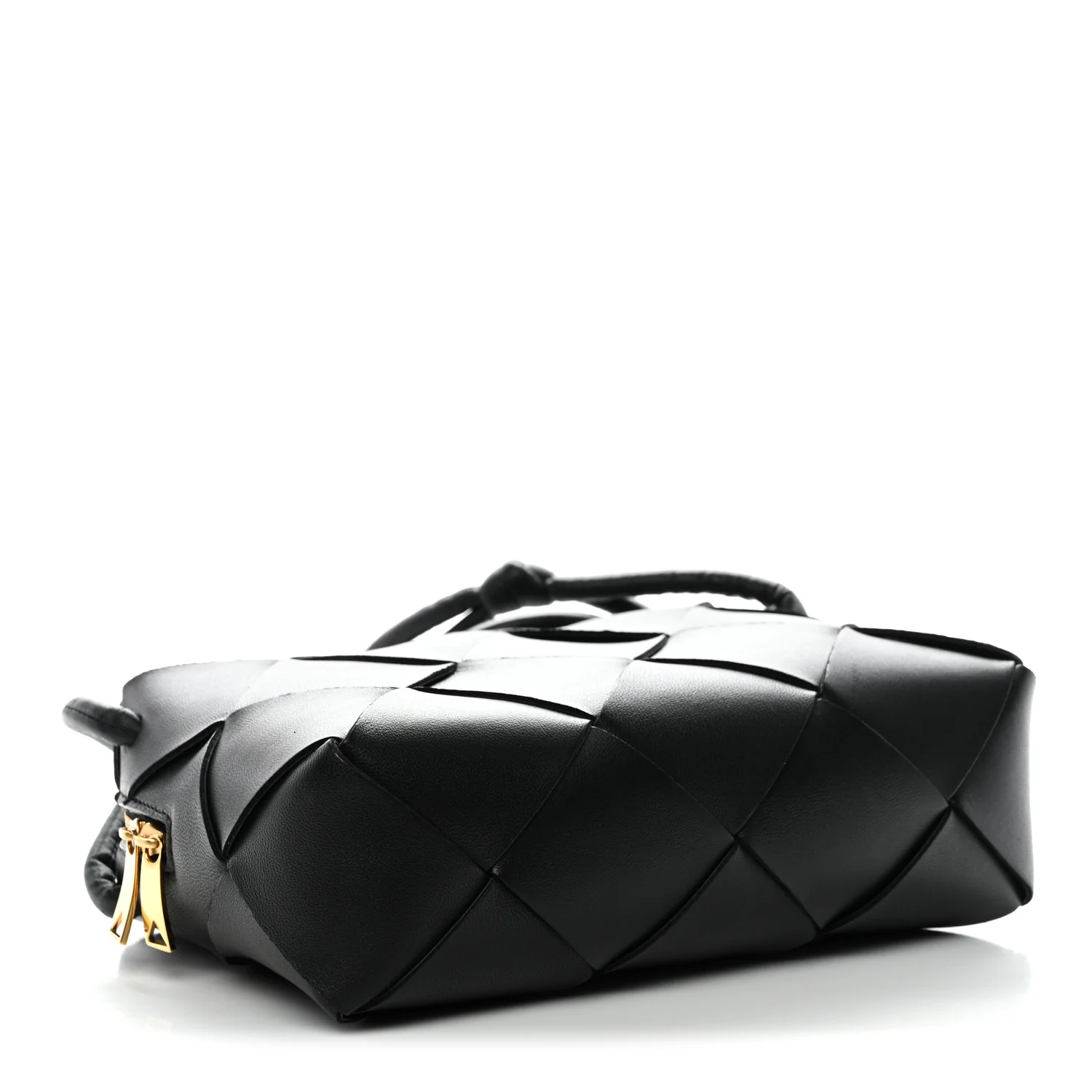 Lambskin Maxi Intrecciato Small Cassette Camera Bag Black - Top Club
