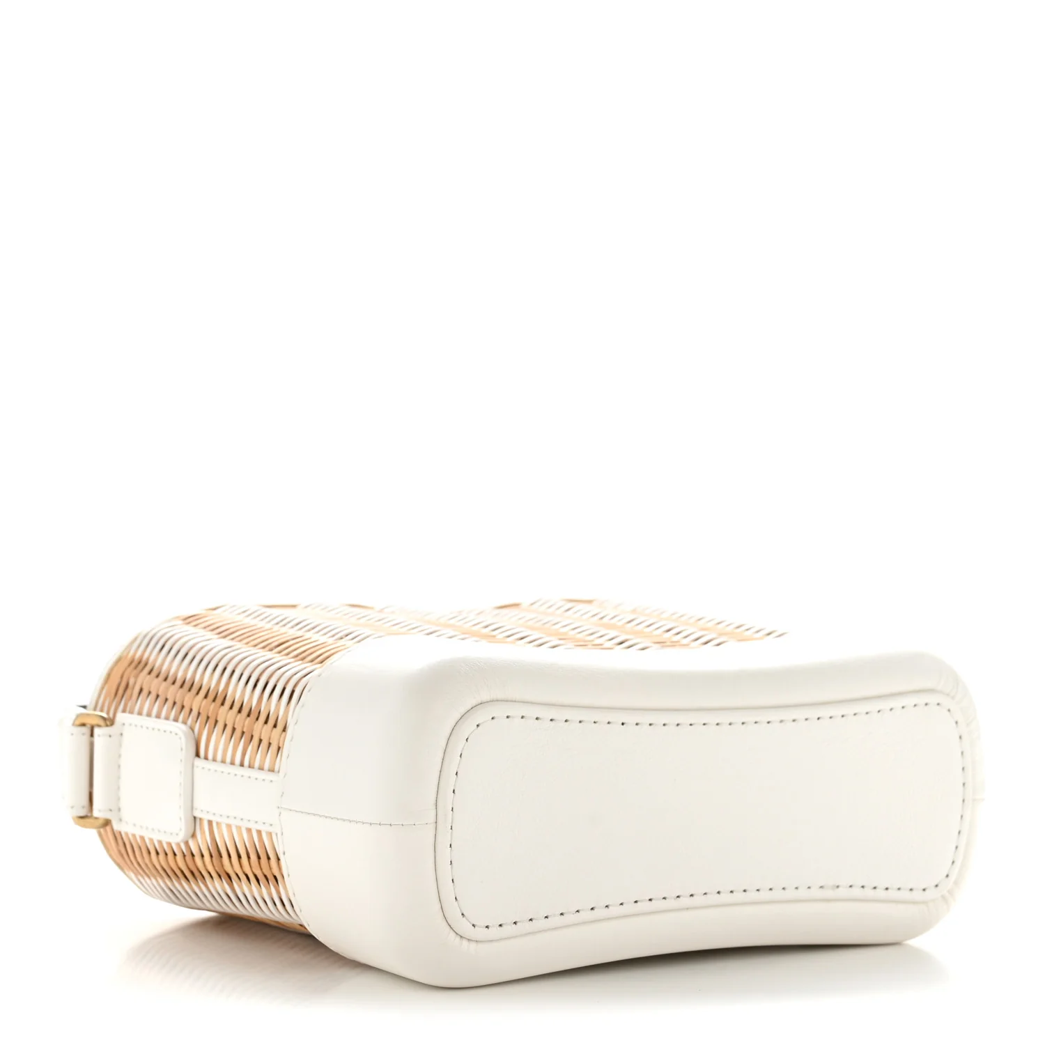 Rattan Calfskin Small Gabrielle Hobo Beige Ivory - Top Club