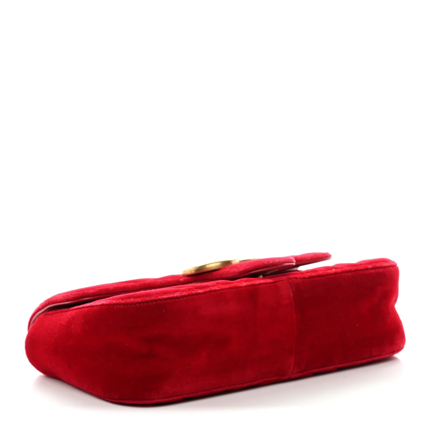 Velvet Matelasse Mini GG Marmont Shoulder Bag Hibiscus Red - Top Club