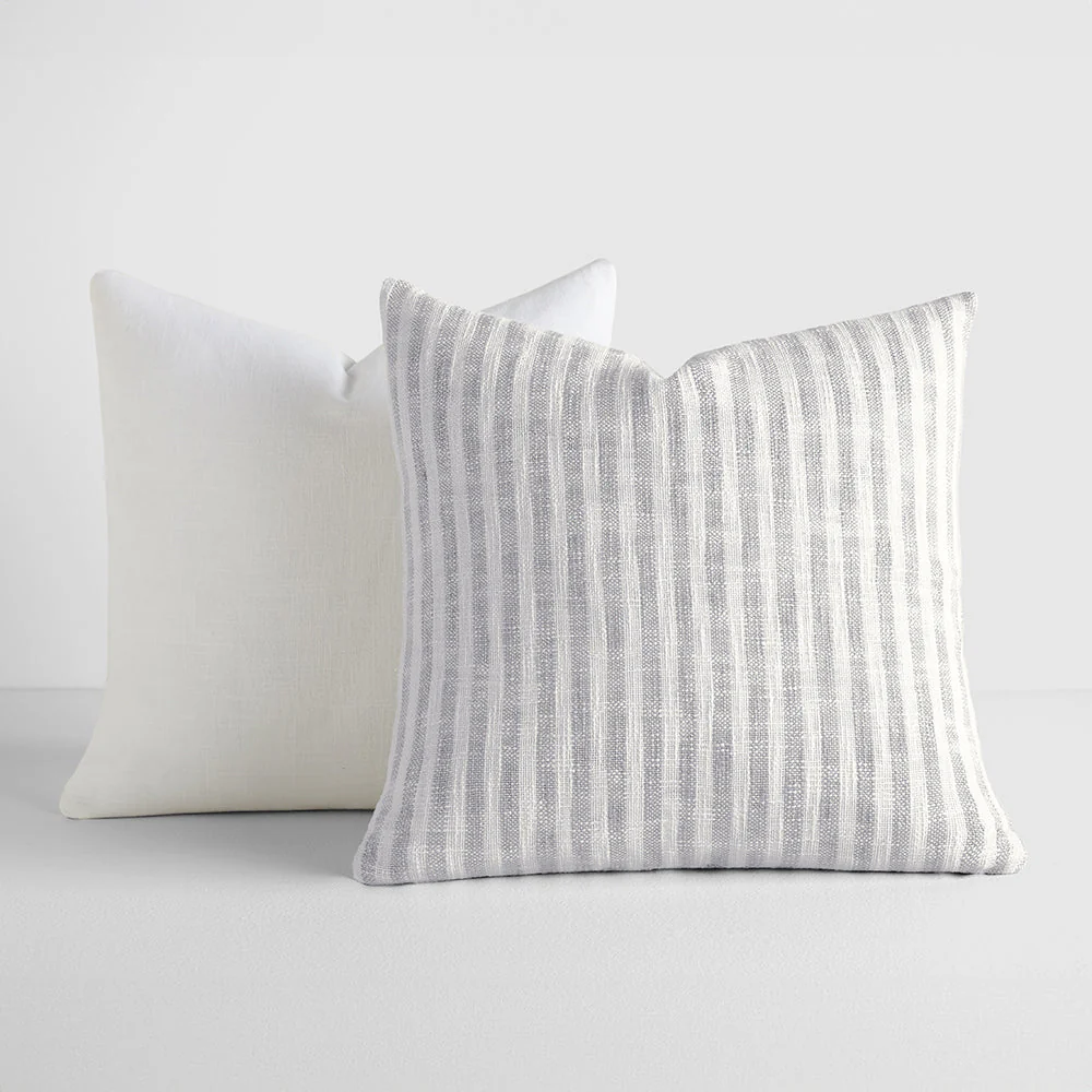 2-Pack Yarn-Dyed Bengal Stripe / Solid Décor Throw Pillows (Sale)