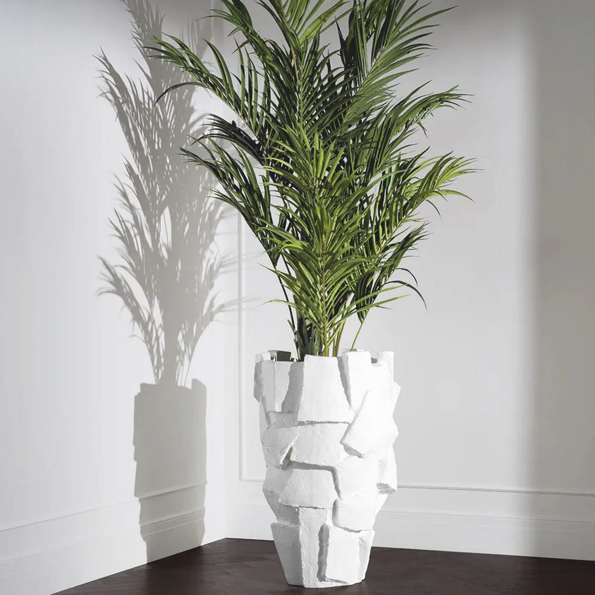 Luxury fiberglass flower pot matt white H. 106.5 cm - luxury quality