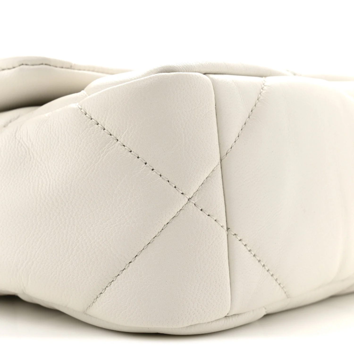 Goatskin Quilted Medium Chanel 19 Flap White - Top Club