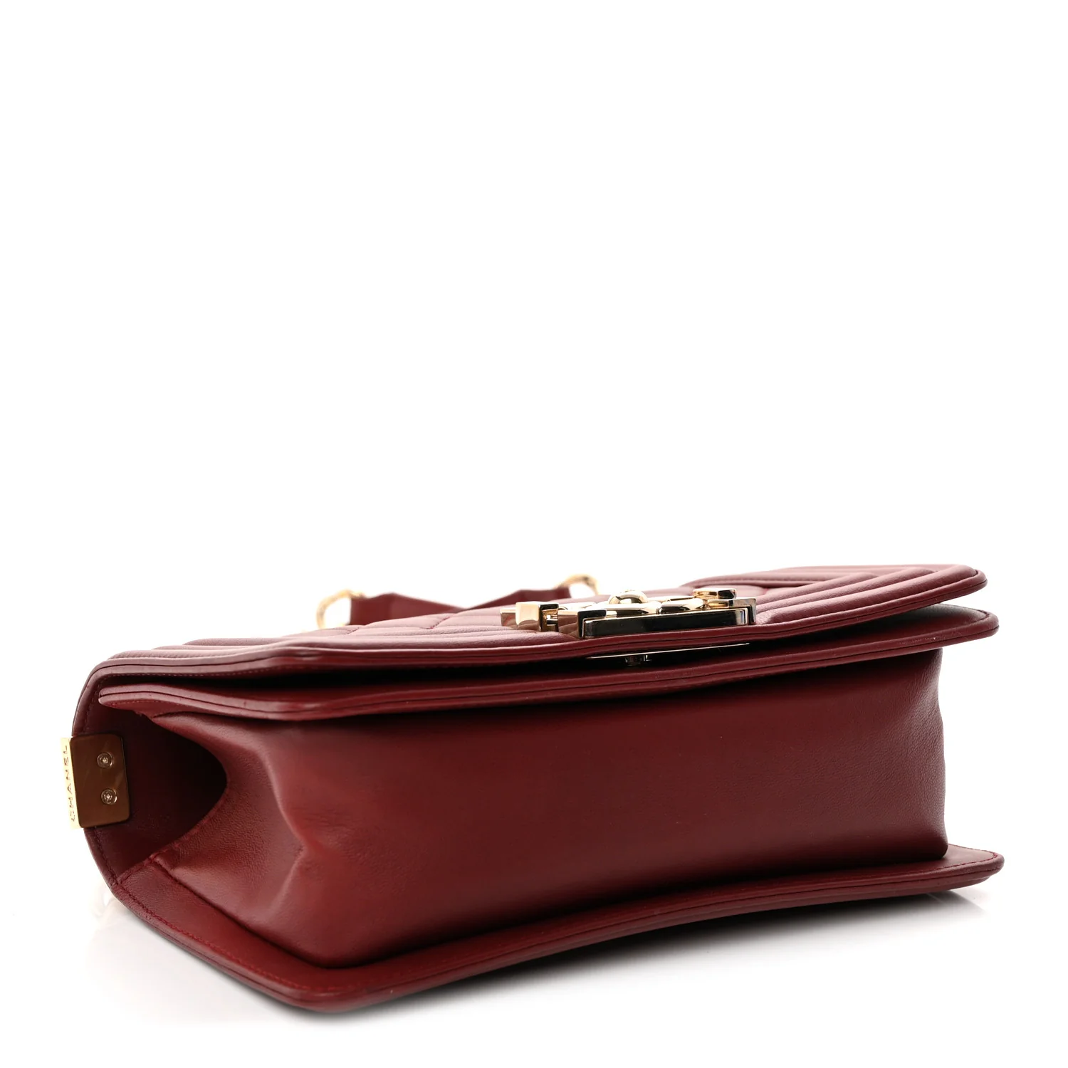 Lambskin Quilted Small Boy Flap Burgundy - Top Club