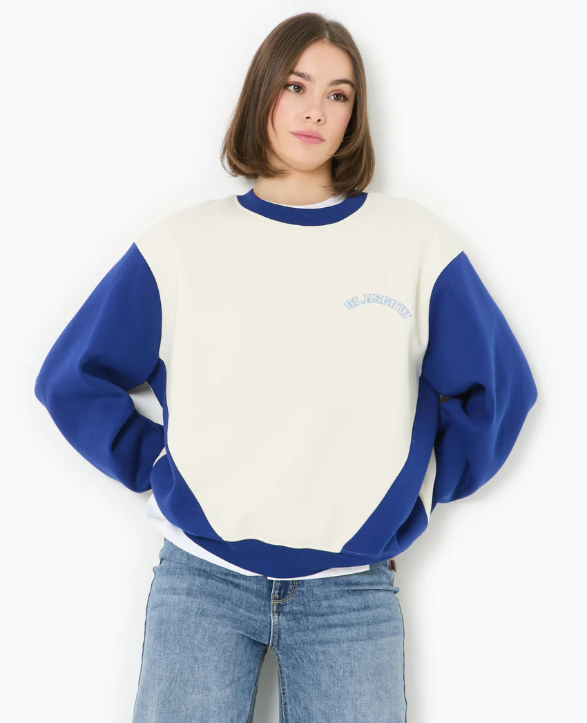 Pimkie Sweat bicolore avec broderie poitrine et dos