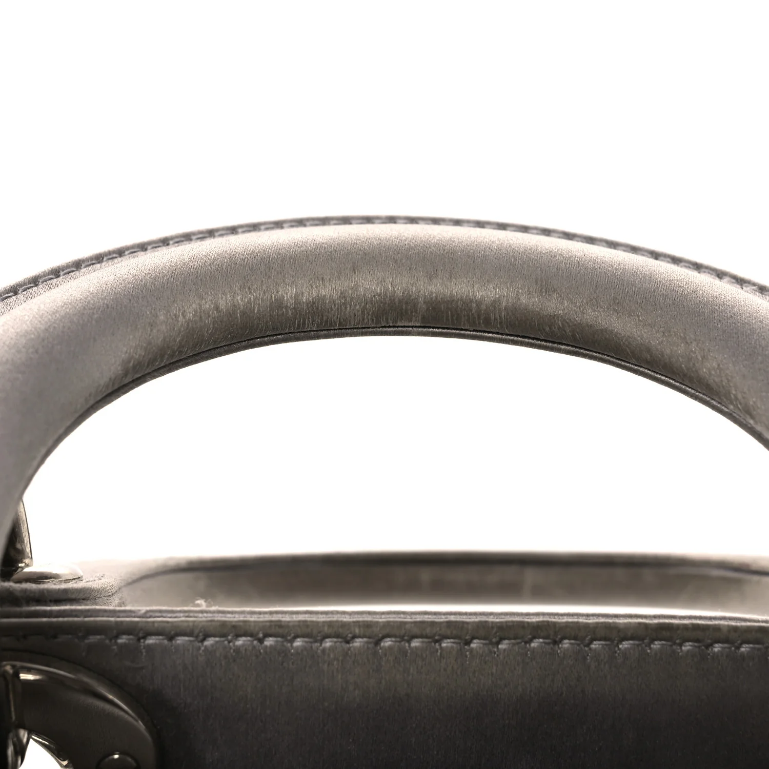 Satin Crystal Cannage Mini Lady Dior Gray - Top Club