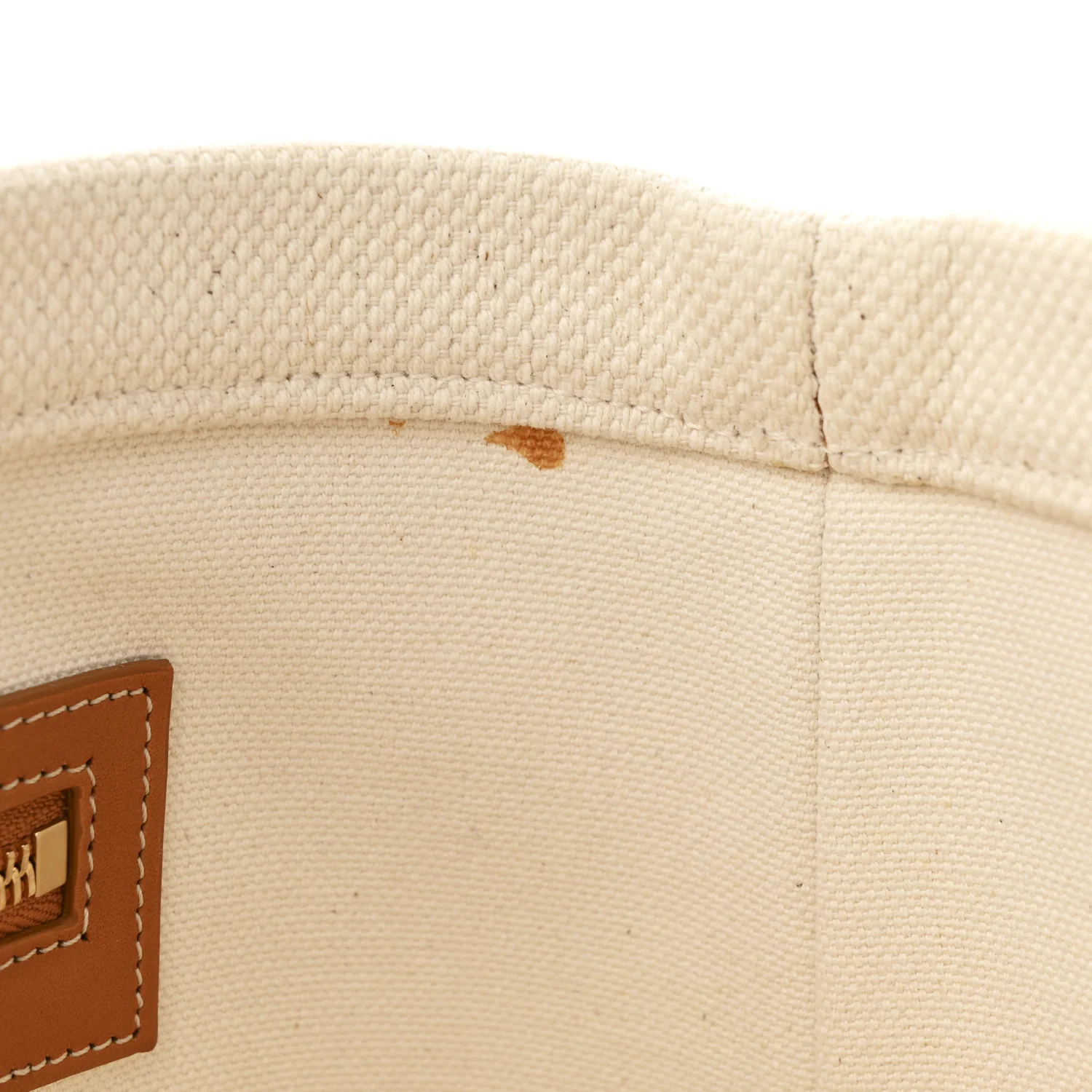 Canvas Calfskin Horizontal Cabas Natural Tan - Top Club