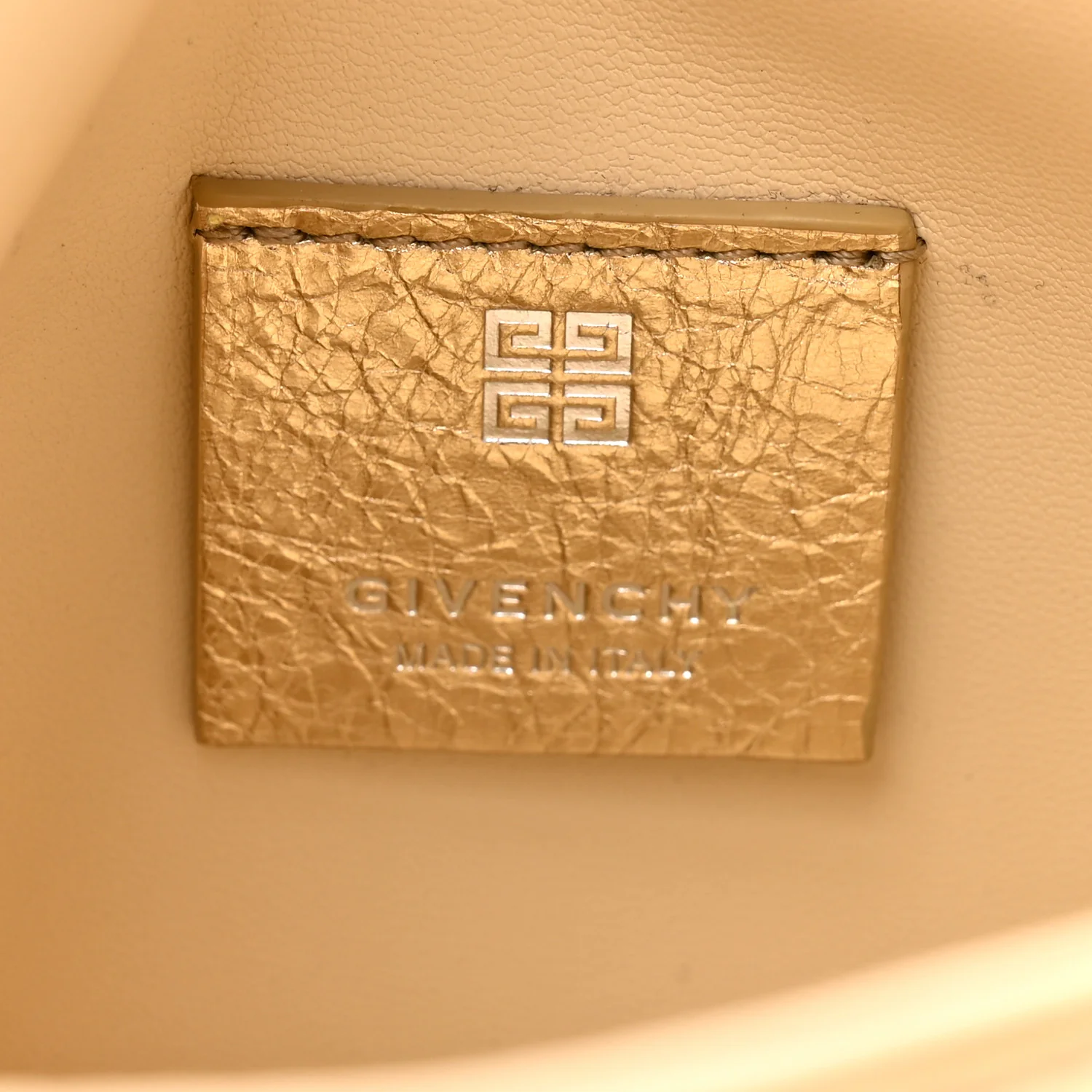 Metallic Tumbled Calfskin Nano Voyou Bag Golden Sand - Top Club