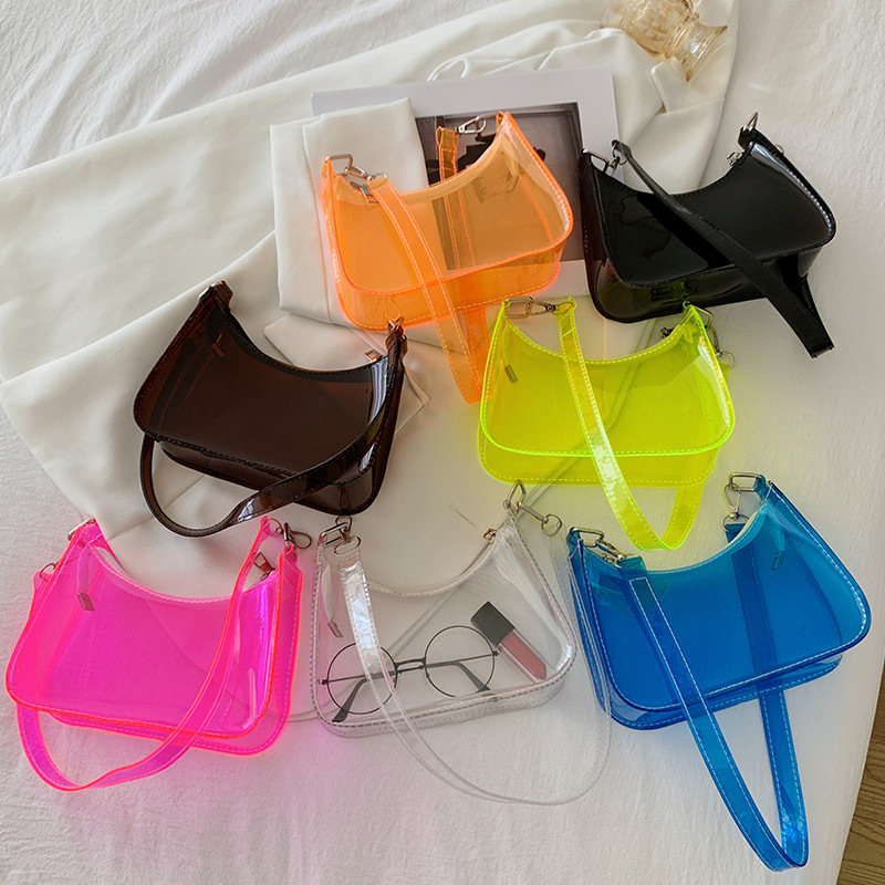 New Transparent Bag for Women 2026 Summer New Trendy Korean Style Fashion Jelly Bag Internet Celebrity Chic Shoulder Underarm Bag