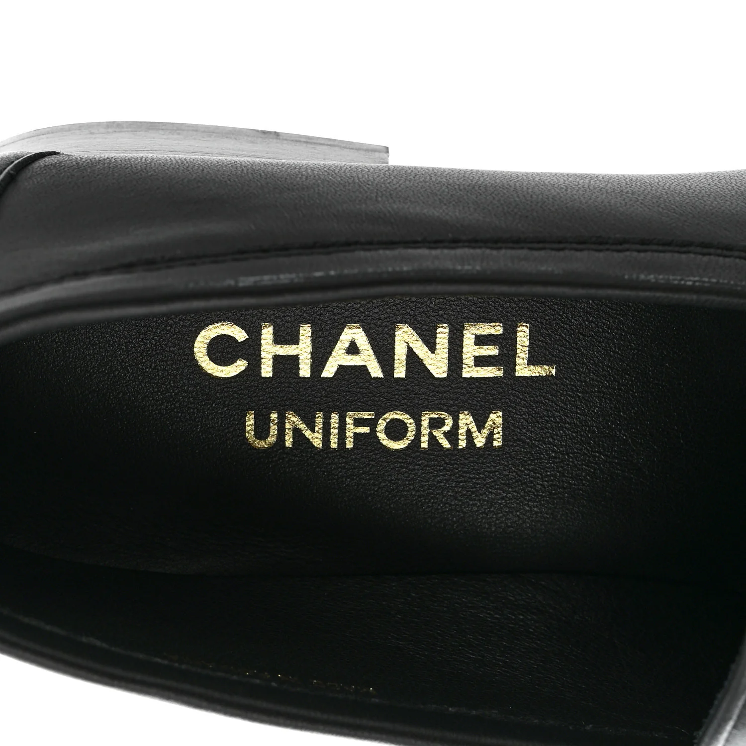 Lambskin Womens Stitched CC Loafers 35 Black - Top Club