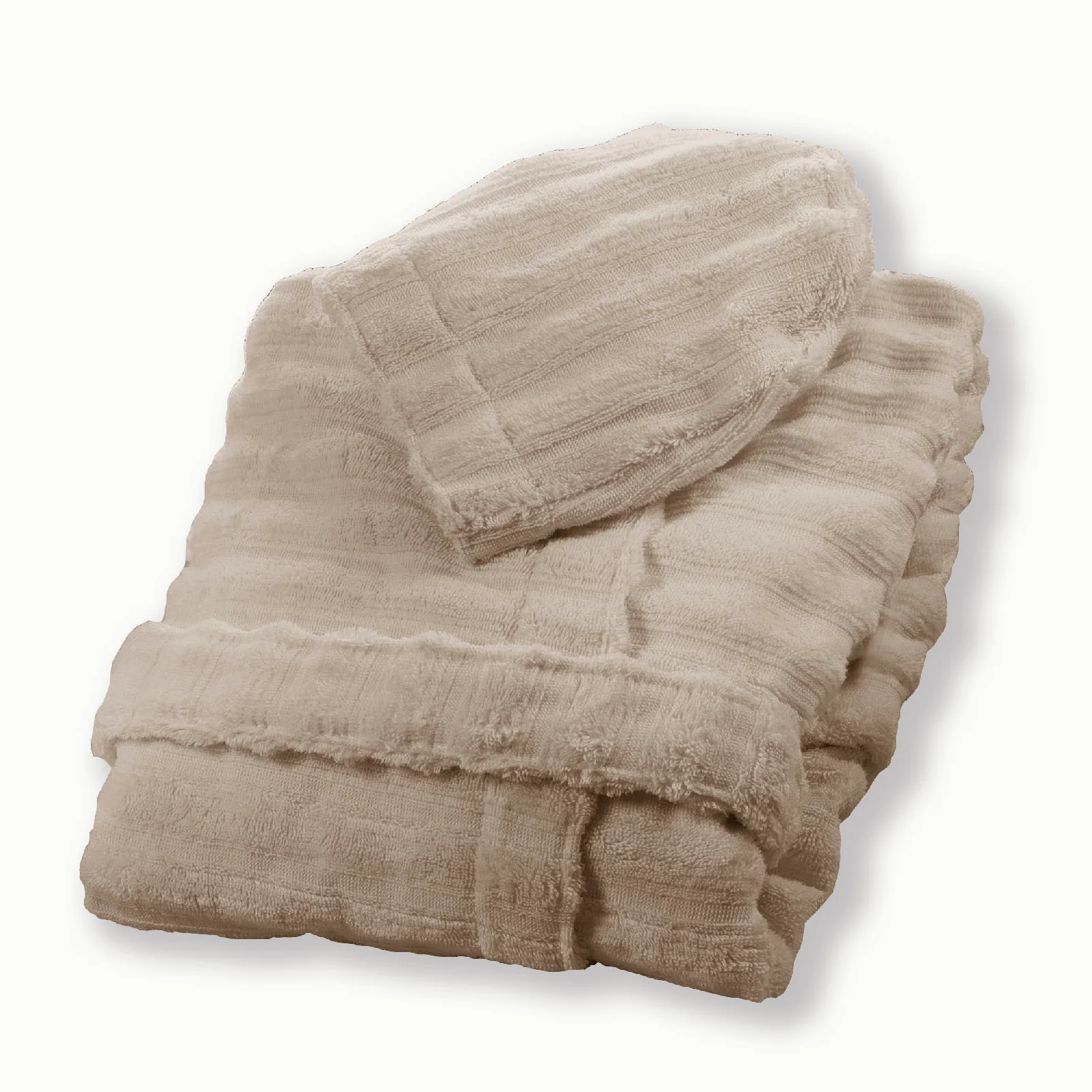 Accappatoio Con Cappuccio In Spugna Luxury Tg. Xxl Sabbia Carrara Fyber