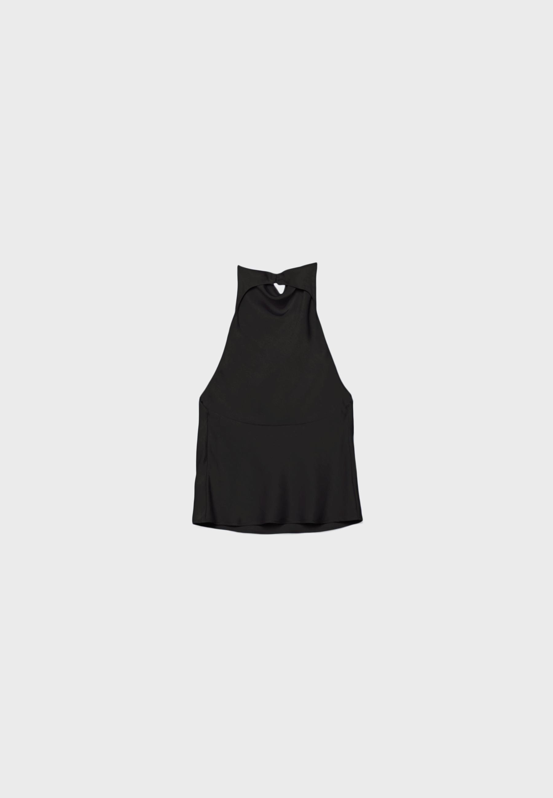 SATIN EFFECT HALTER TOP