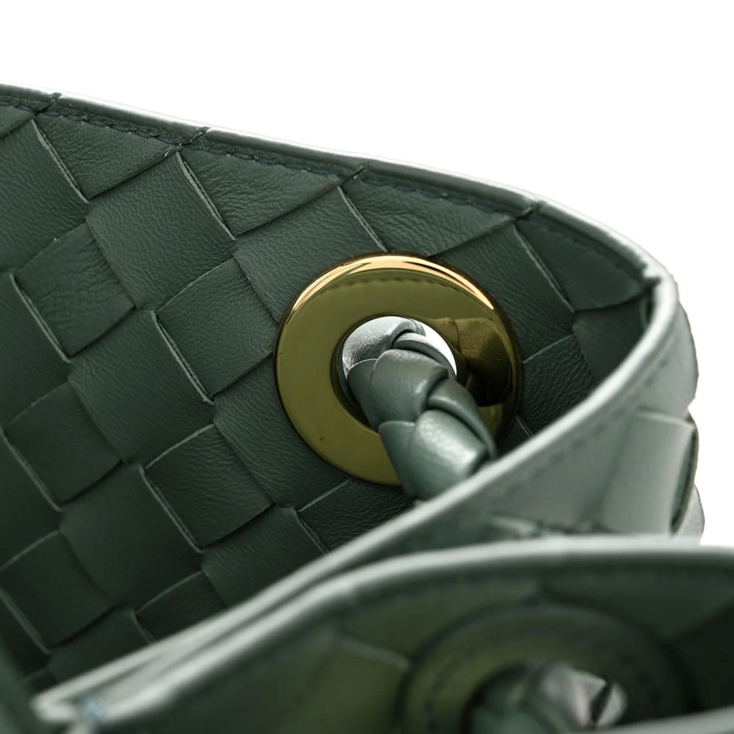 Nappa Intrecciato Medium Andiamo Shoulder Bag Aloe - Top Club
