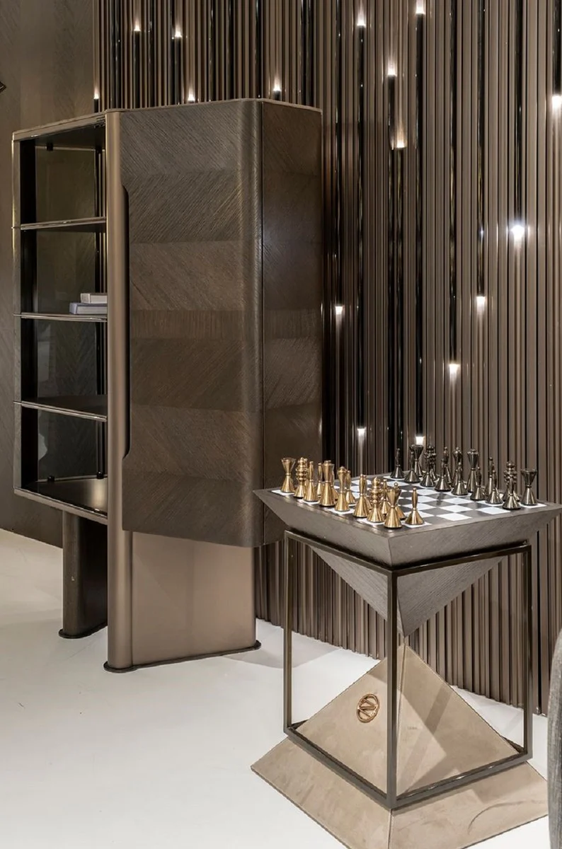Luxury display cabinet dark brown / bronze 105.95 x 48.15 x H. 170 cm - display cabinet with door - hotel furniture - luxury furniture - luxury collection