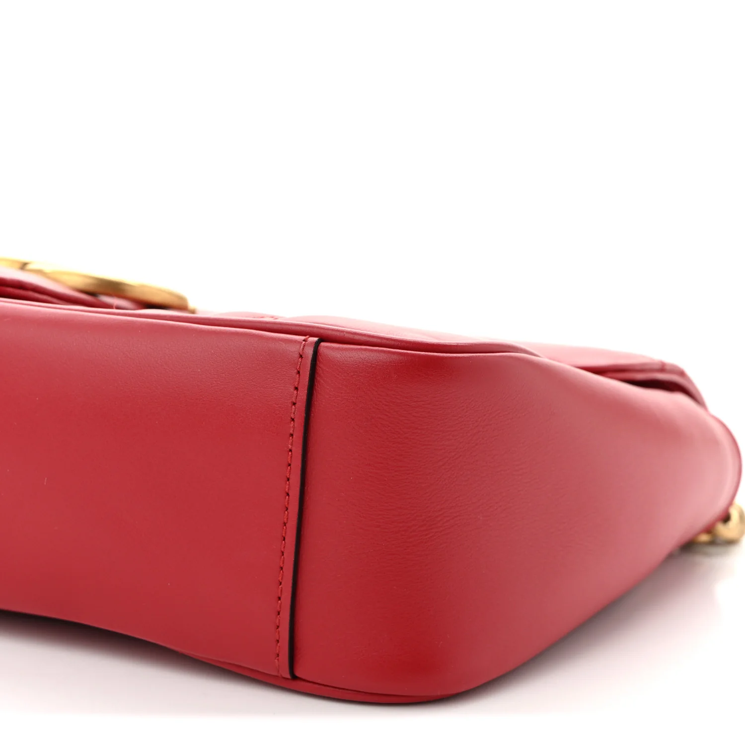 Calfskin Matelasse Small GG Marmont Shoulder Bag Hibiscus Red - Top Club