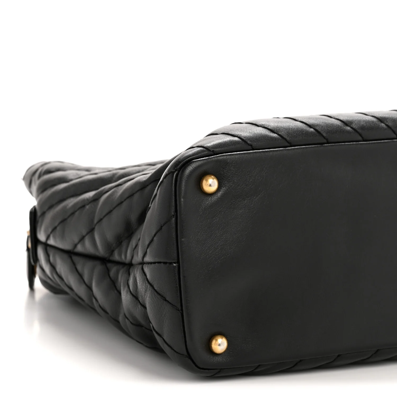 Calfskin Chevron Quilted Surpique Tote Black - Top Club