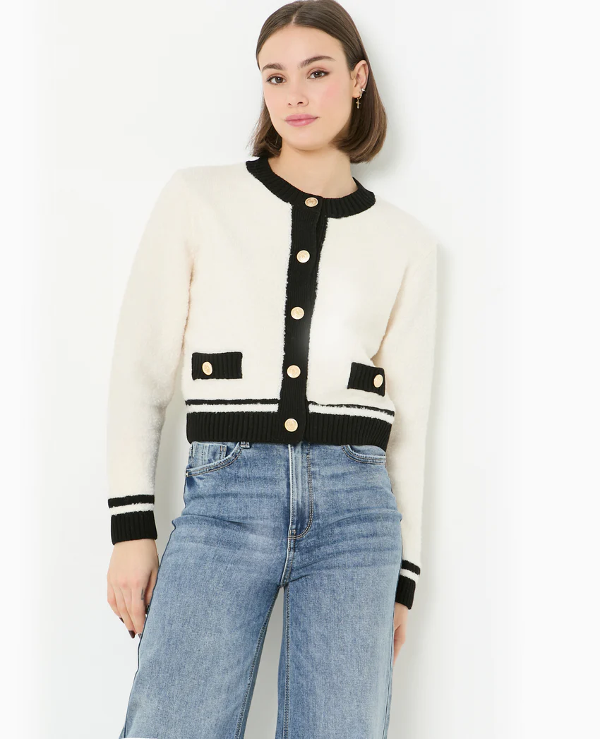 Pimkie Gilet col rond avec bords contrastés