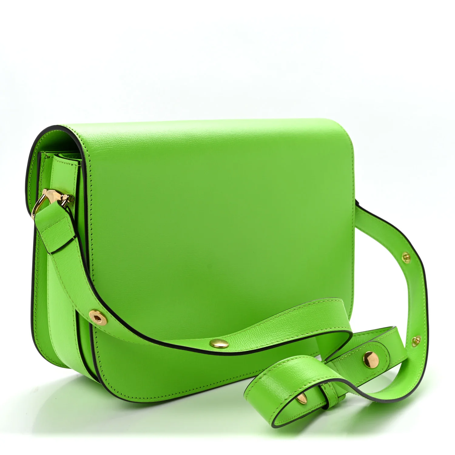 Azalea Calfskin Horsebit 1955 Shoulder Bag Electric Green - Top Club