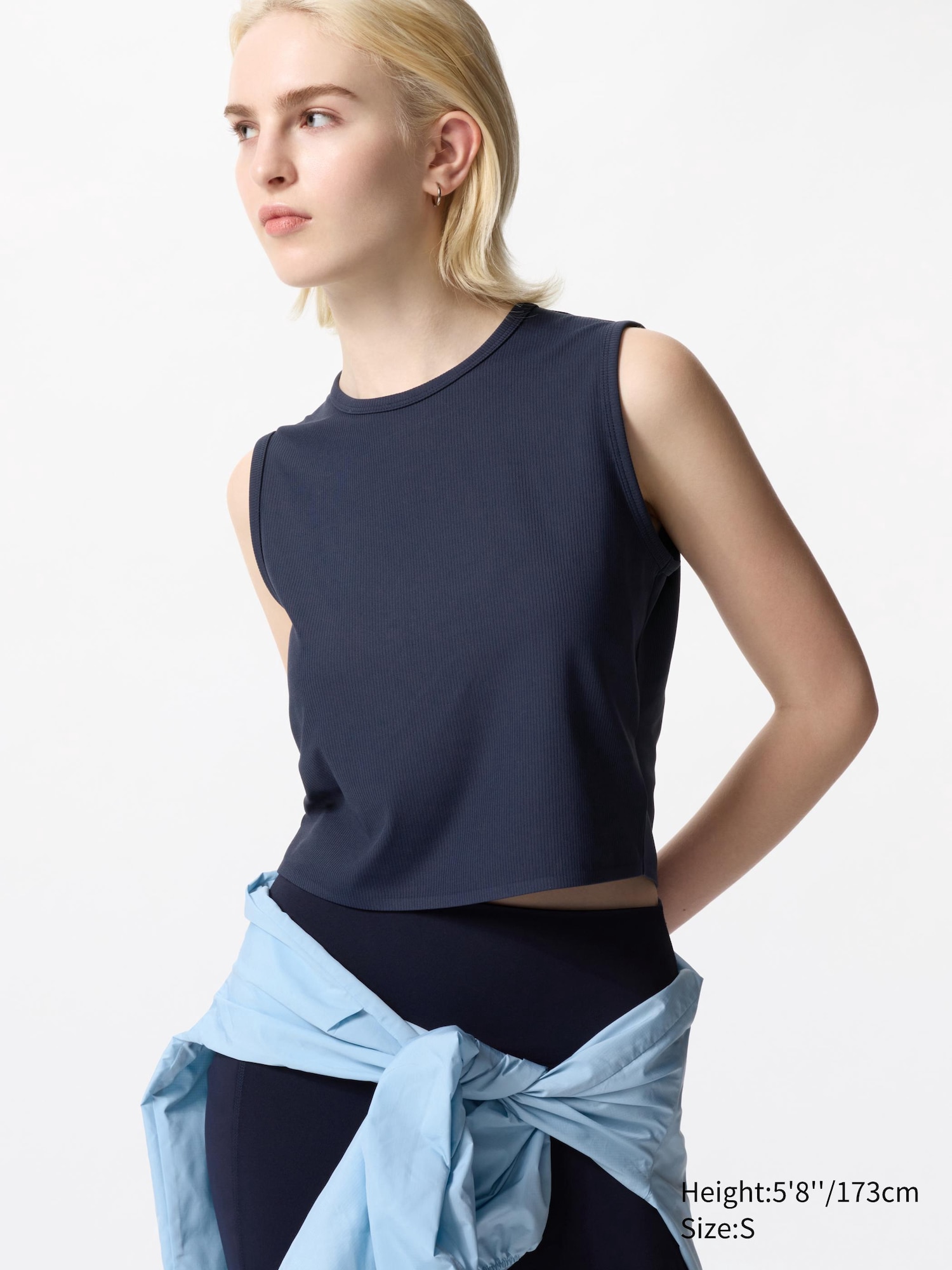 AIRism Soft Ribbed Sleeveless T-Shirt
