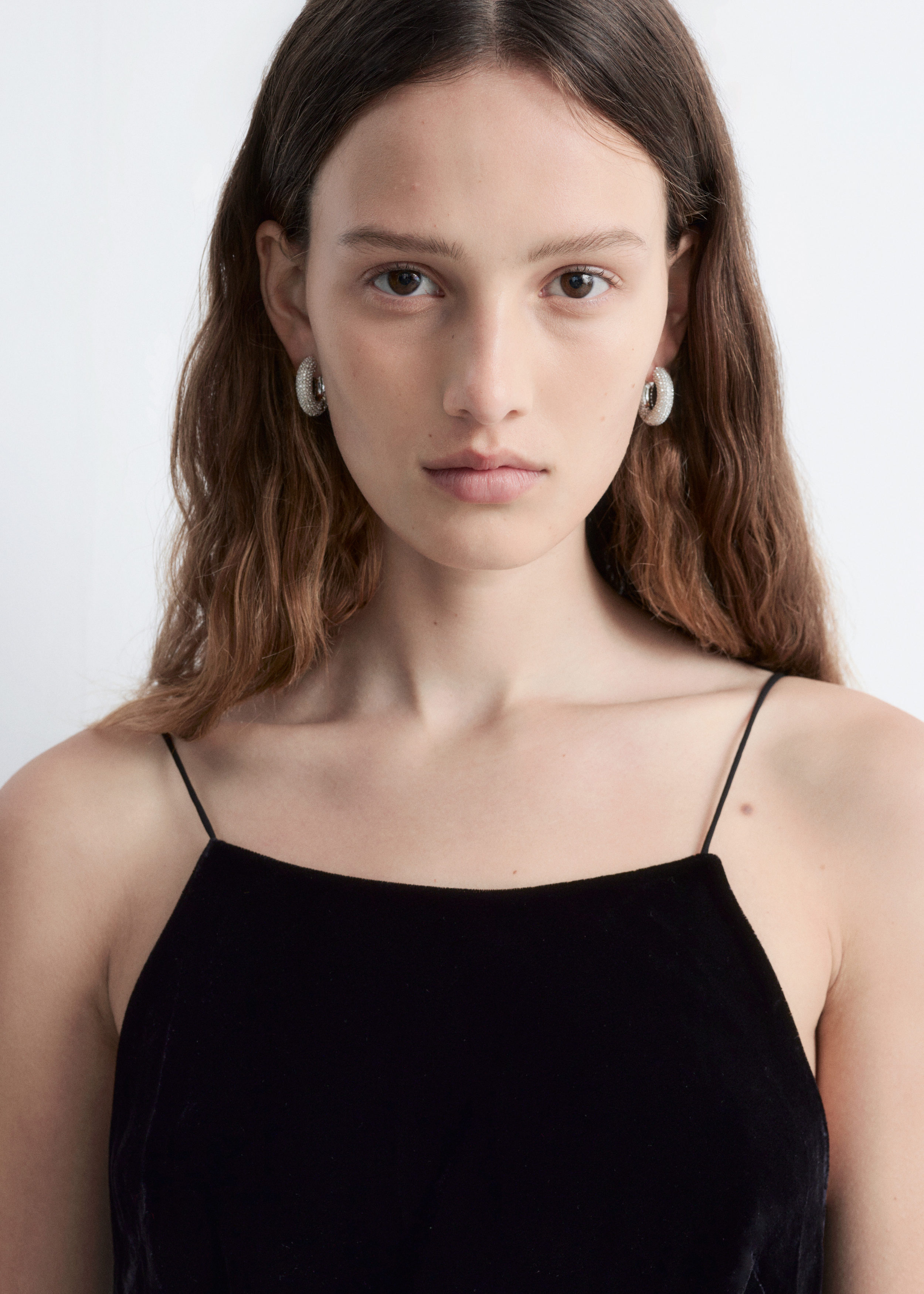 & Other Stories STRAPPY VELVET MIDI DRESS