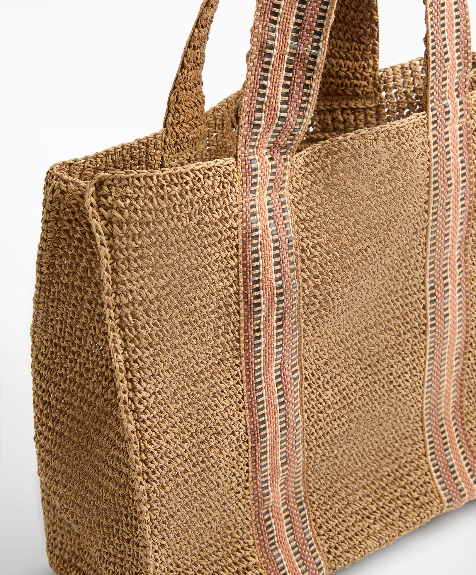 OYSHO Multi-coloured strap shopper bag