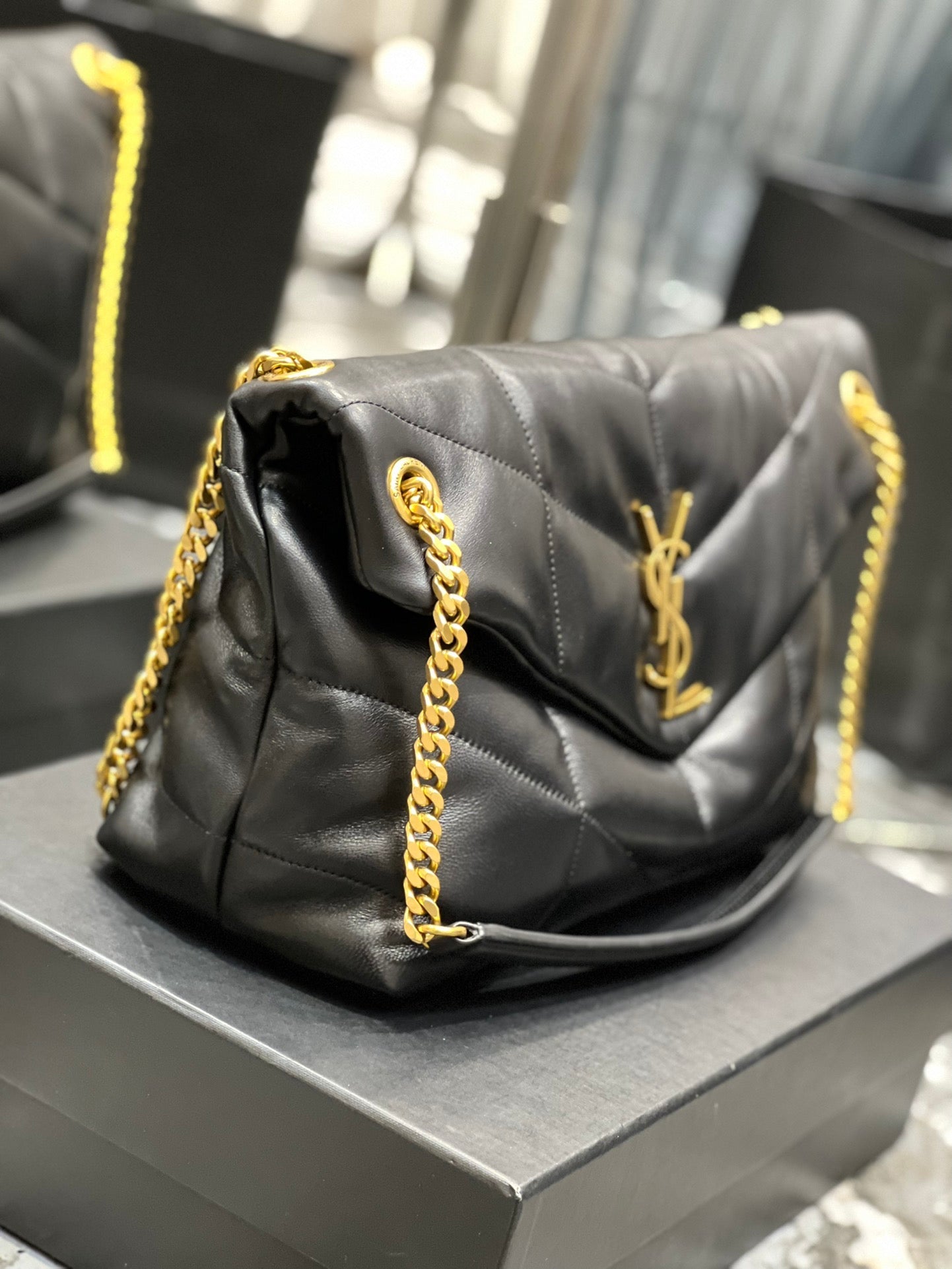 Y PUFFER MEDIUM BAG IN QUILTED LAMBSKIN - Top Club