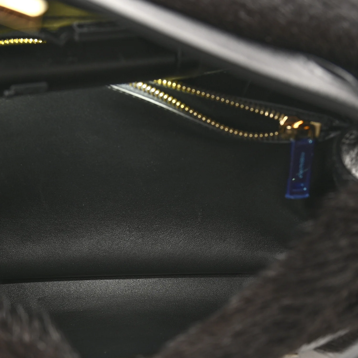Calfskin Shearling Medium Hug Bag Black - Top Club