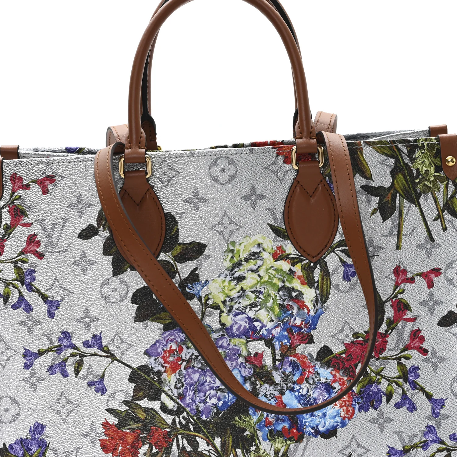 Metallic Monogram LV Garden OnTheGo MM Silver - Top Club