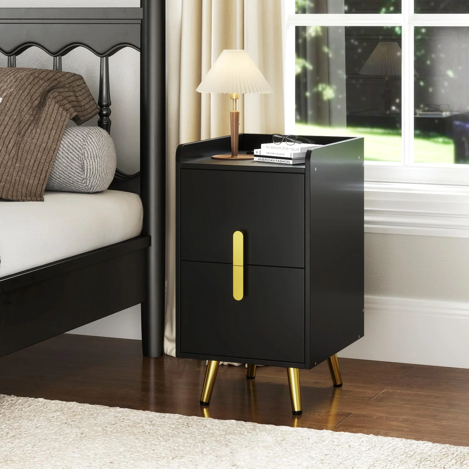 BEFOUNDLOVELY Nightstand with Charging Station