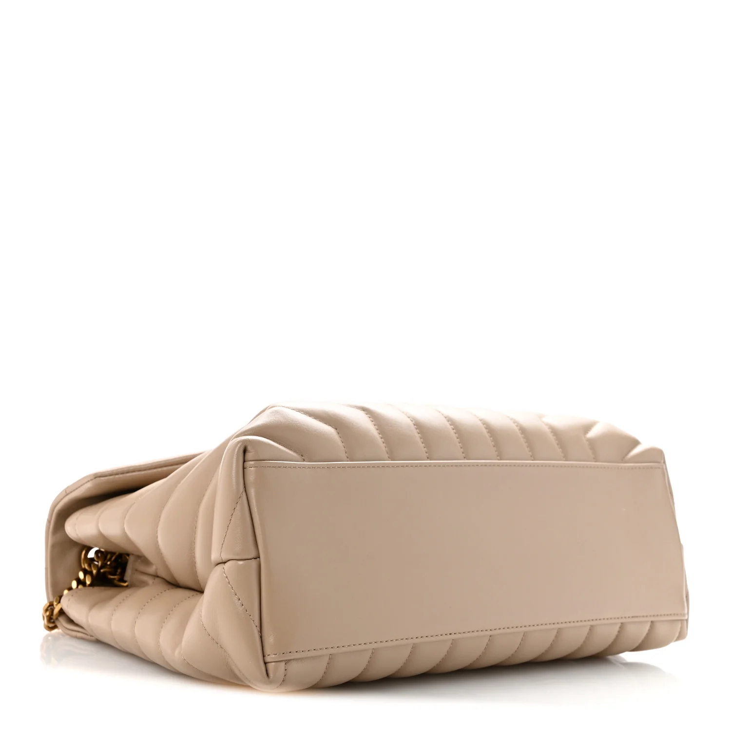 Calfskin Y Quilted Monogram Medium Loulou Chain Satchel Dark Beige - Top Club