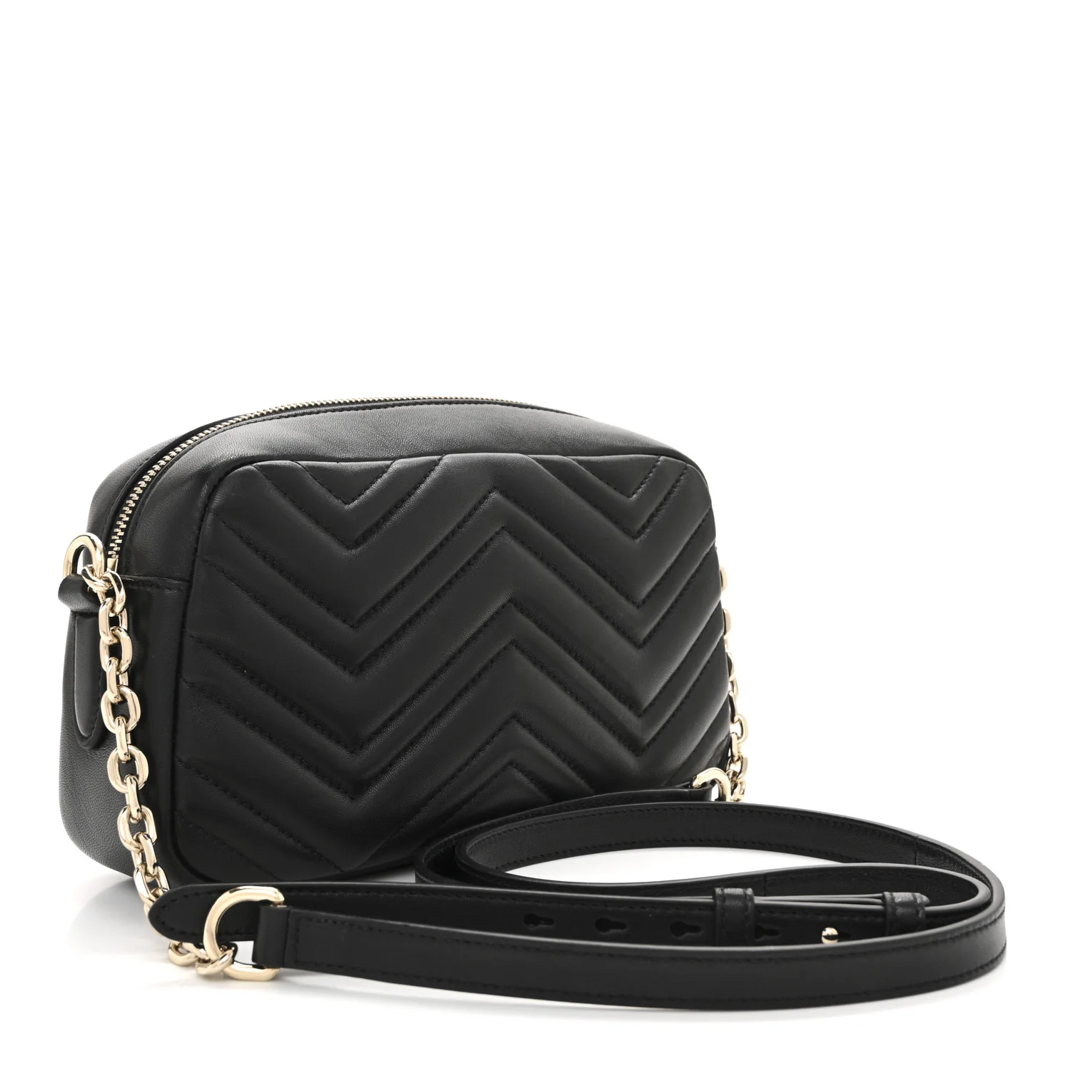 Calfskin Matelasse Small GG Marmont Camera Bag Black - Top Club