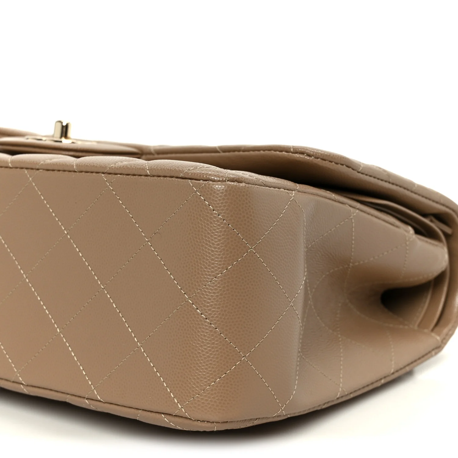 Caviar Quilted Jumbo Double Flap Dark Beige - Top Club