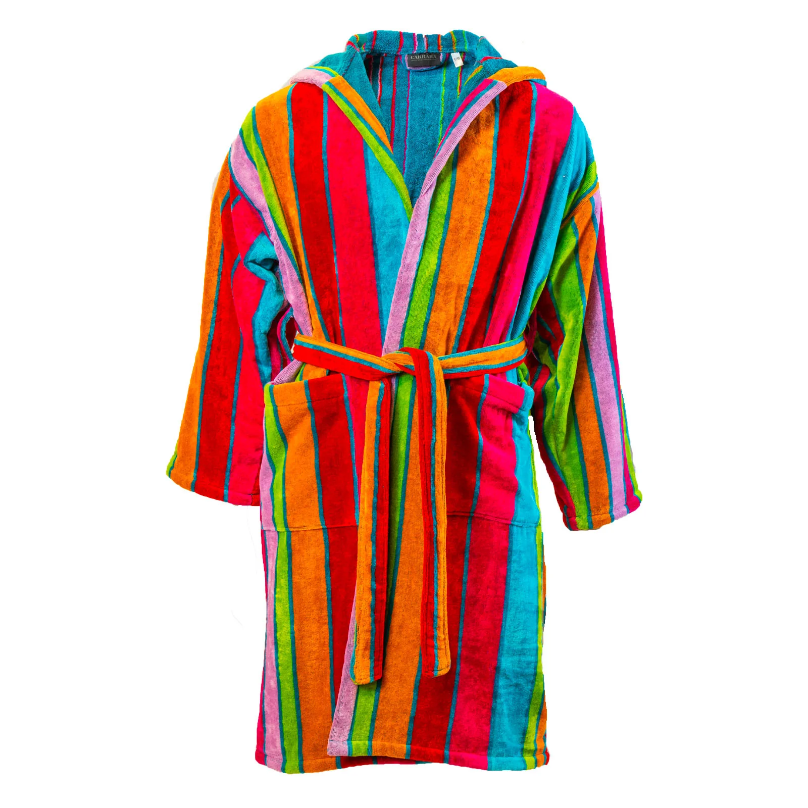 Accappatoio Con Cappuccio In Spugna Tilos S-M Fuxia Carrara