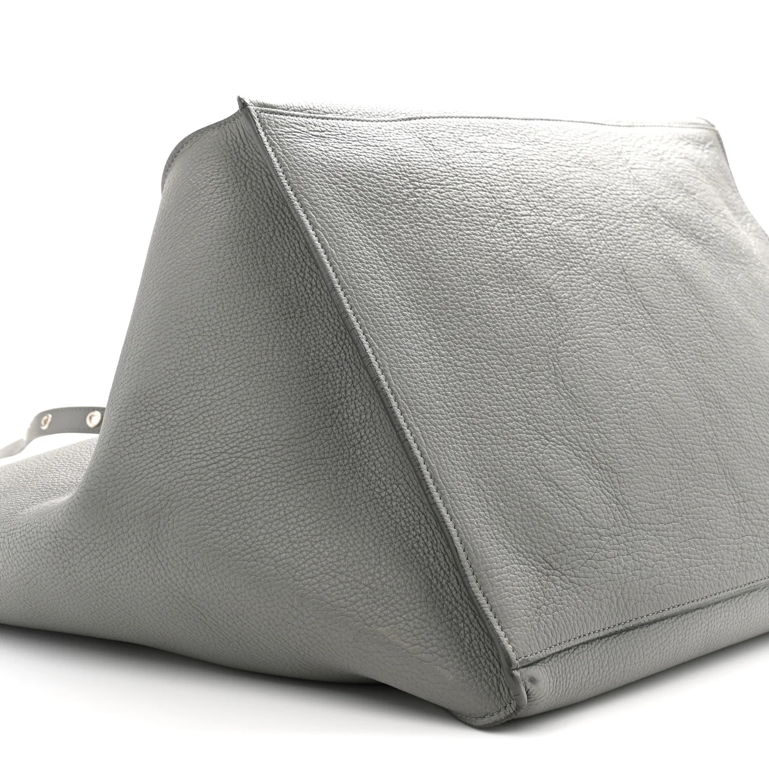 Supple Grained Calfskin Medium Big Bag Grey - Top Club