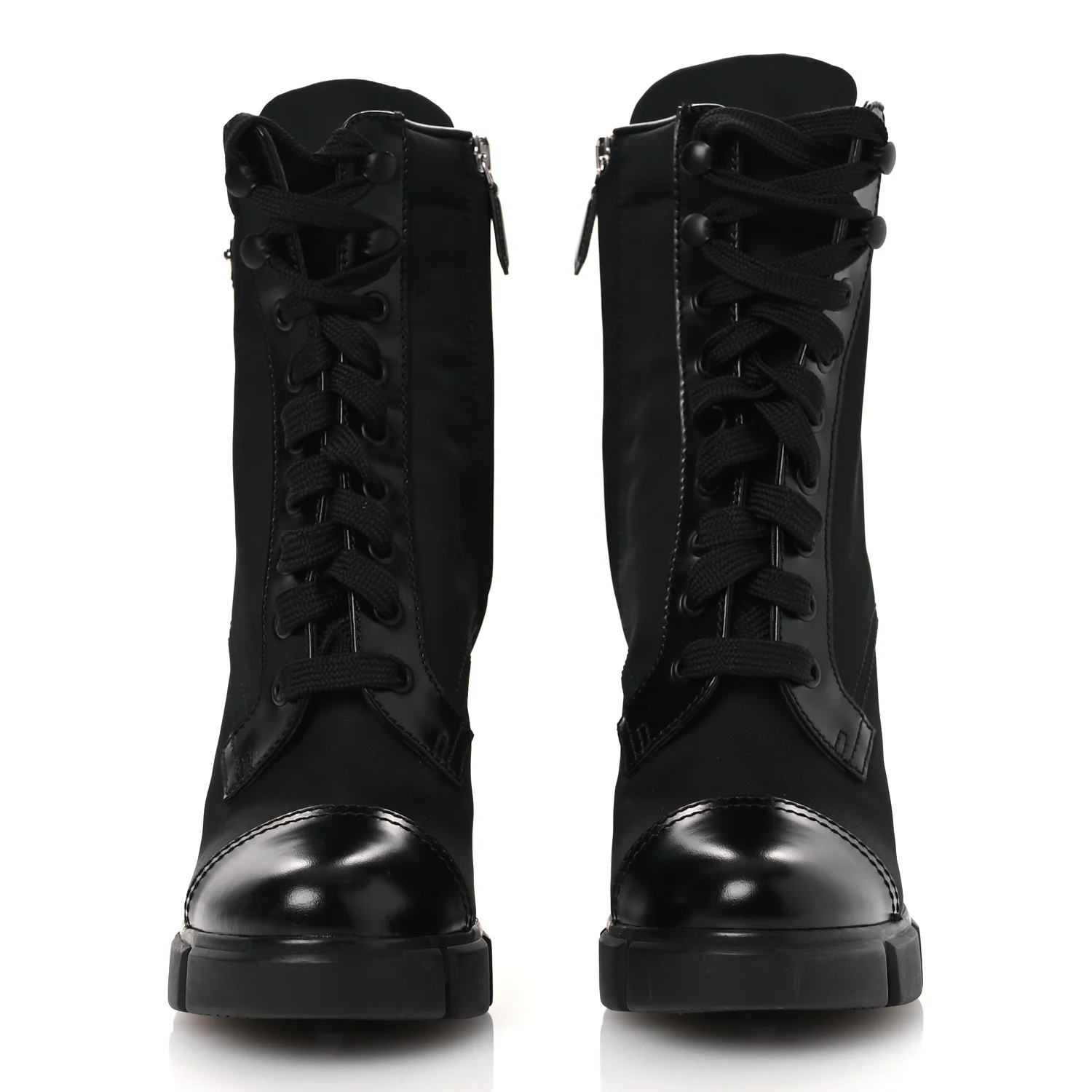 Spazzolato Re-Nylon Metal Triangle Logo 110mm Ankle Boots 36.5 Black - Top Club