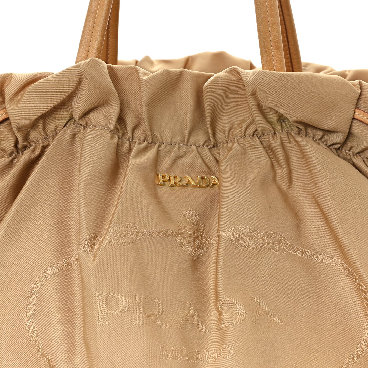 Nylon Jacquard Logo Drawstring Tote Sesamo - Top Club