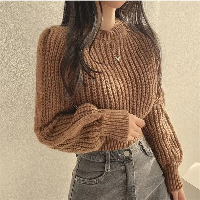 Pull tricoté court pour femme - Pull Mira coupe décontractée