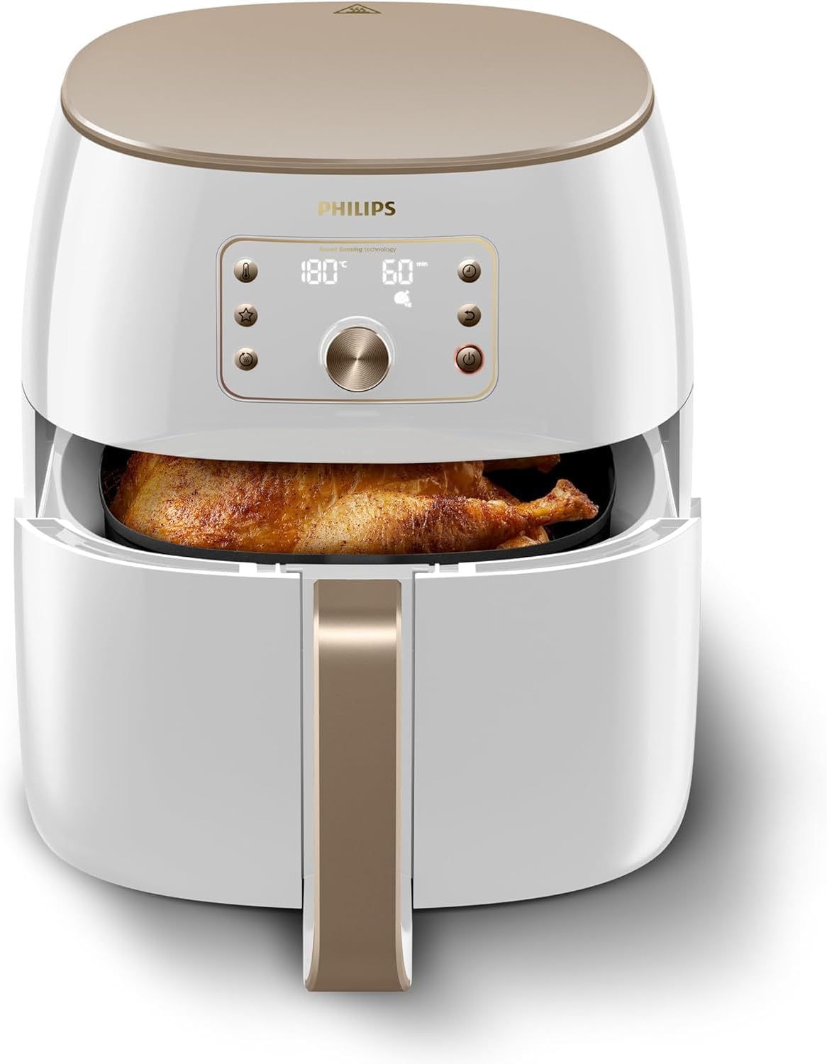 HD9870/20 - Airfryer XXL, senza olio, tecnologia Smart Sensing, 2225 W, tecnologia di rimozione del grasso, tecnologia Rapid Air, colore: Bianco