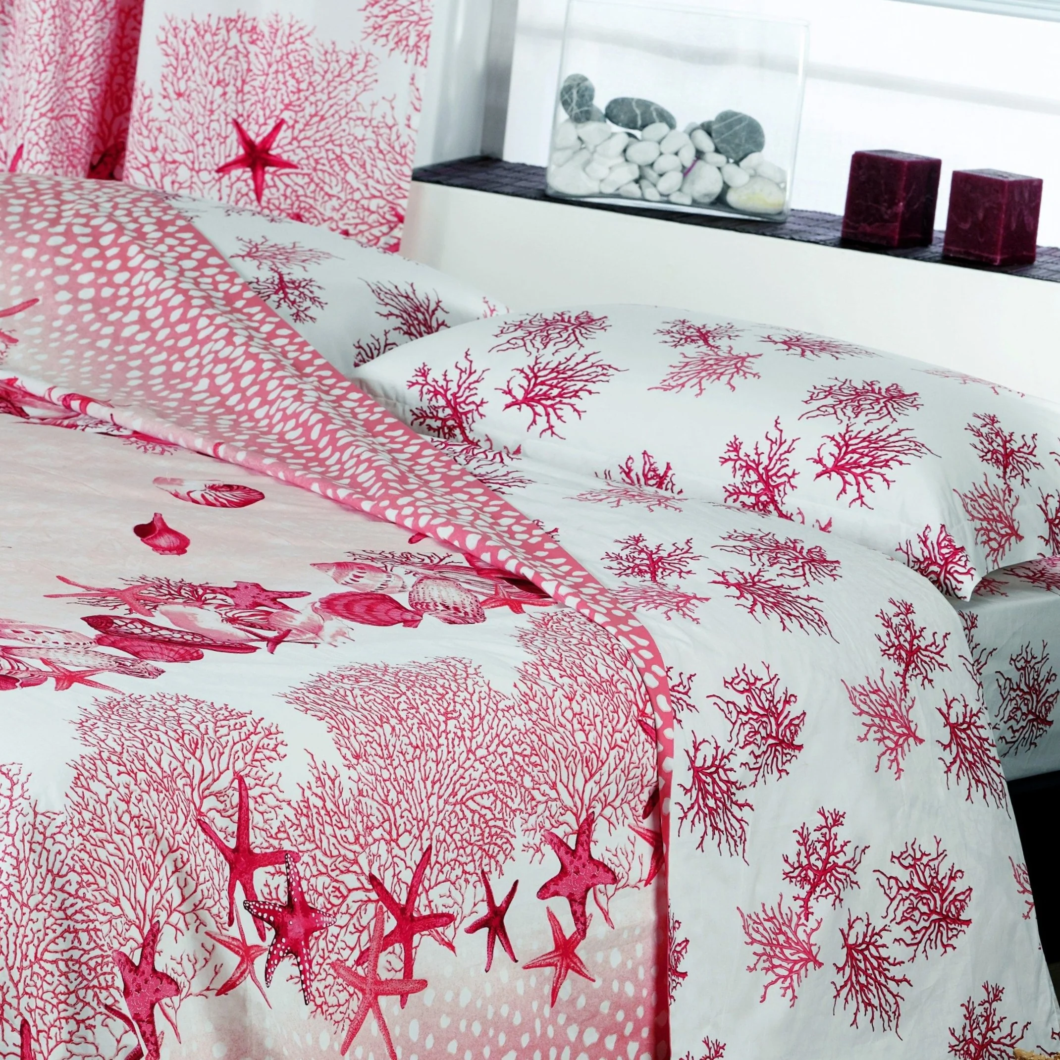 Copriletto Trapuntato In Percalle Coral Beach Matrimoniale
