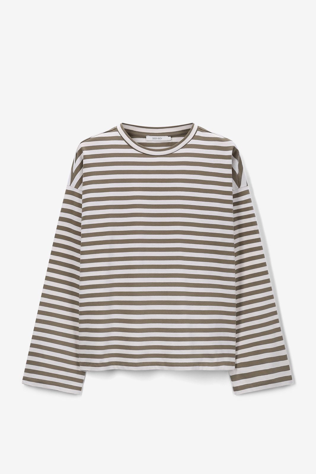 Donkergroene longsleeve met strepen