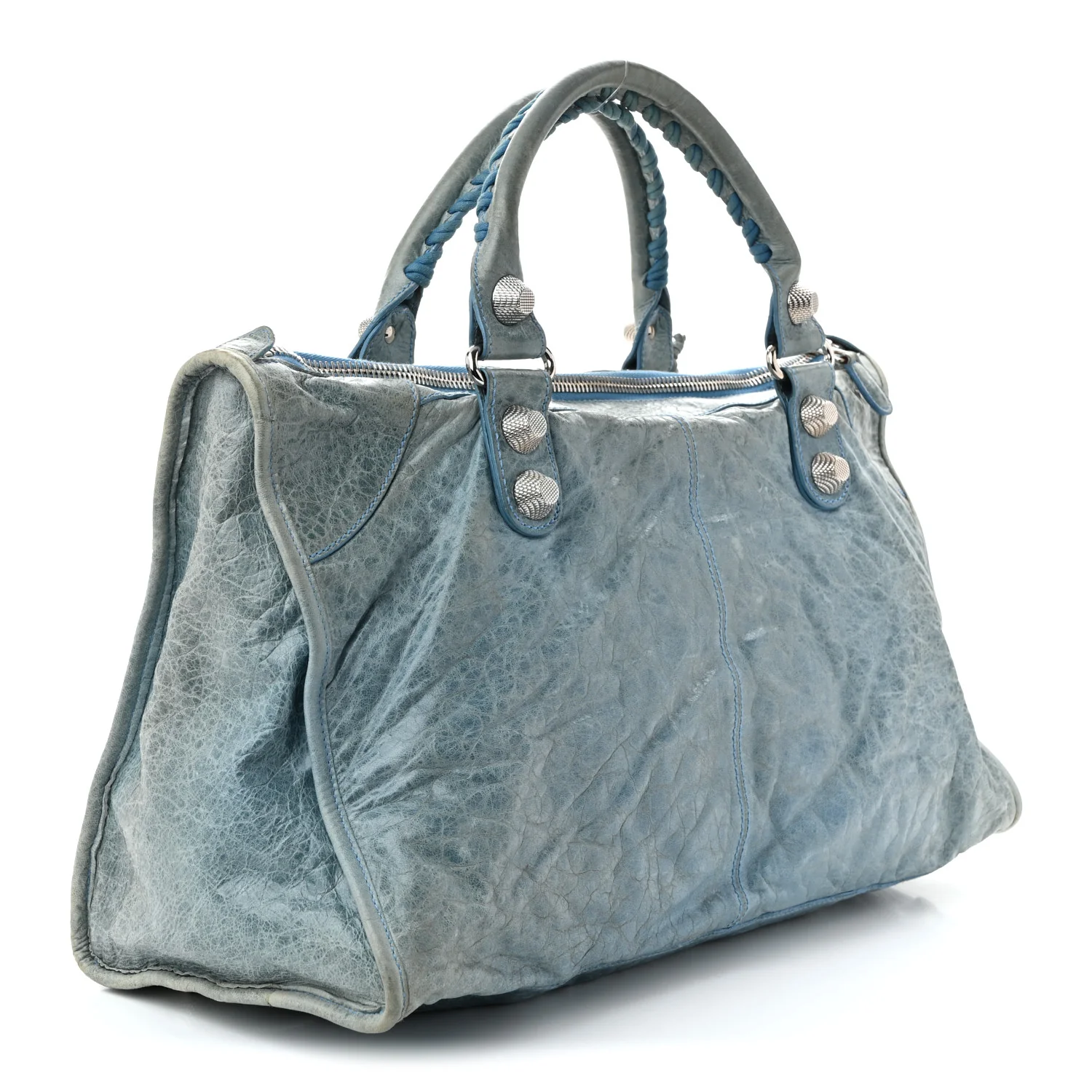 Agneau Giant 21 Silver Hardware Work Bleu Layette - Top Club