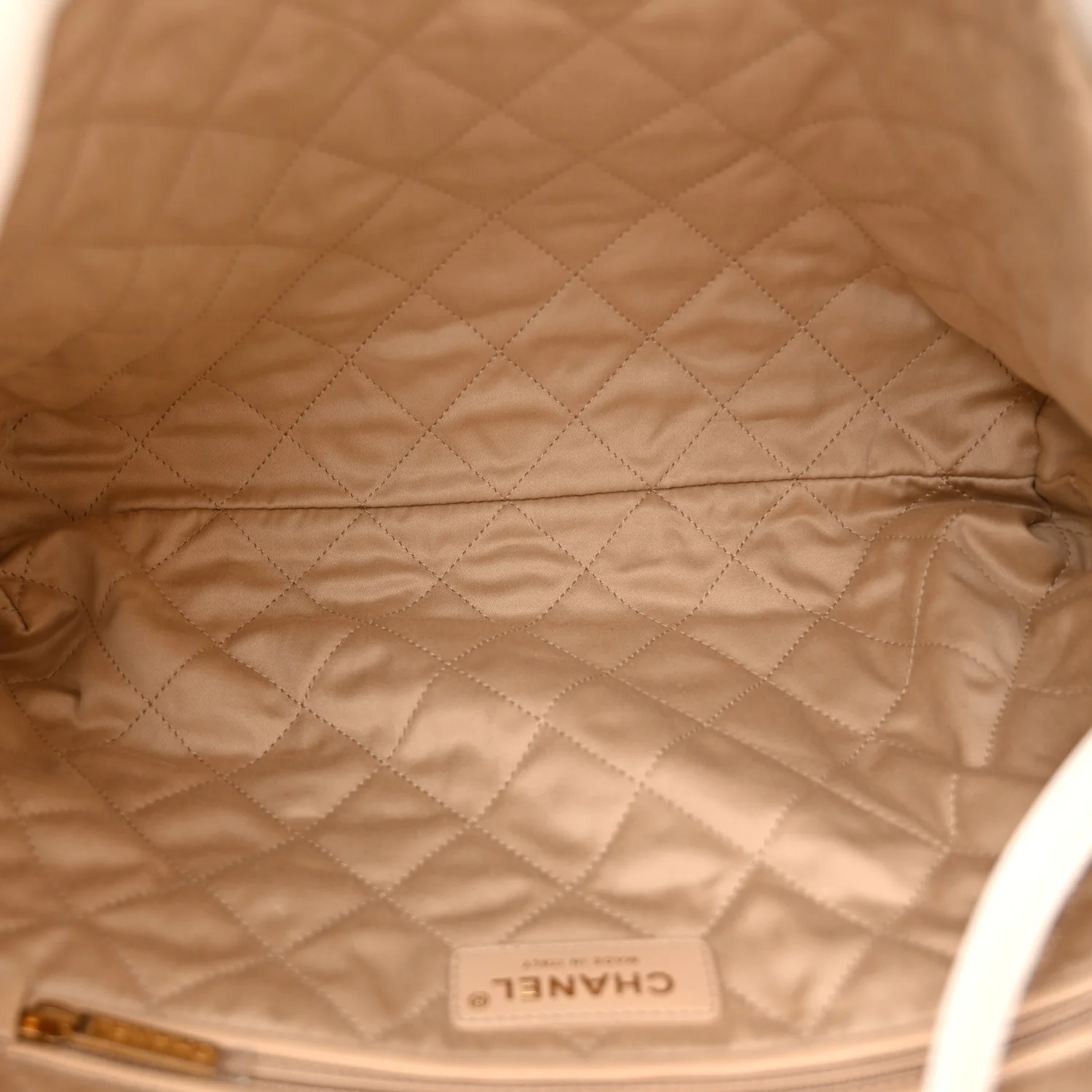 Shiny Calfskin Quilted Small Chanel  White - Top Club