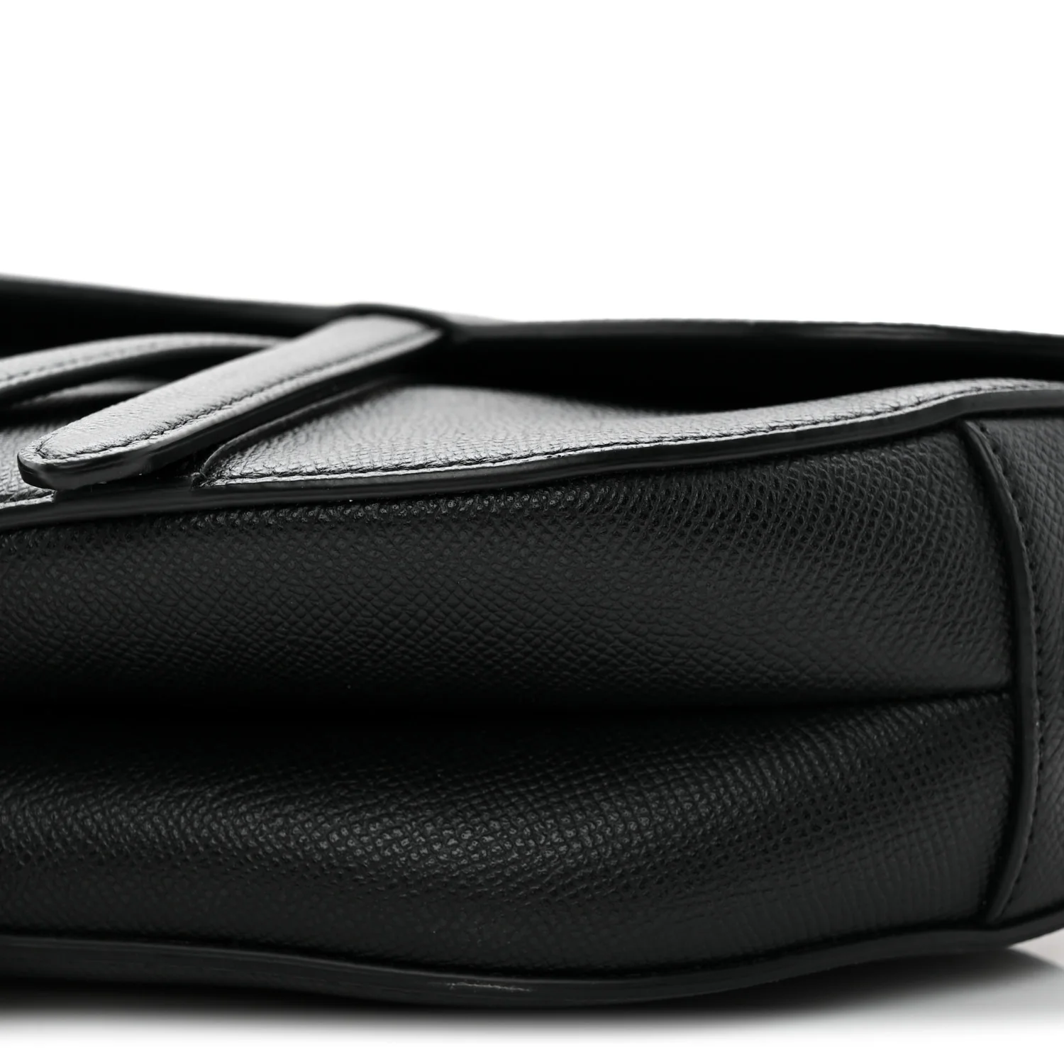 Grained Calfskin Saddle Bag Black - Top Club