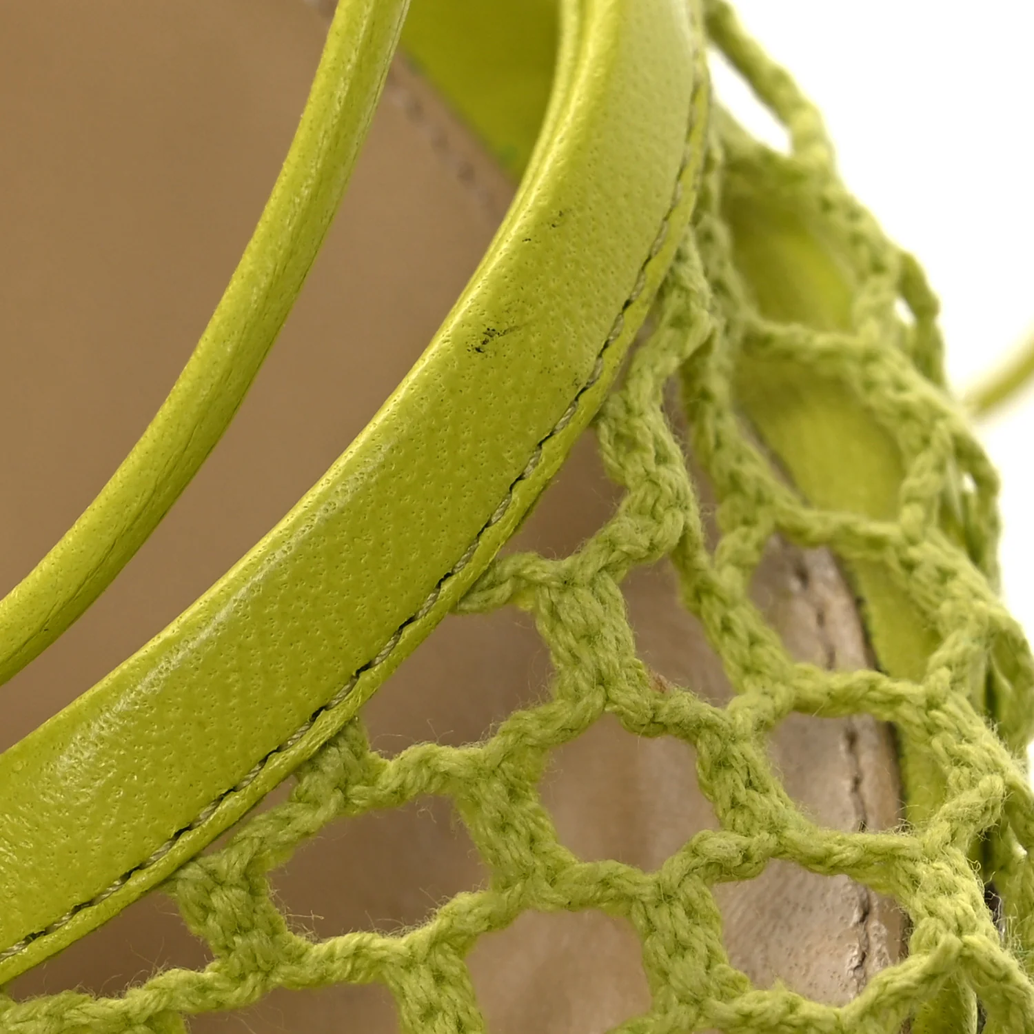 Mesh Nappa Stretch Ankle Tie Sandals 39 Kiwi - Top Club