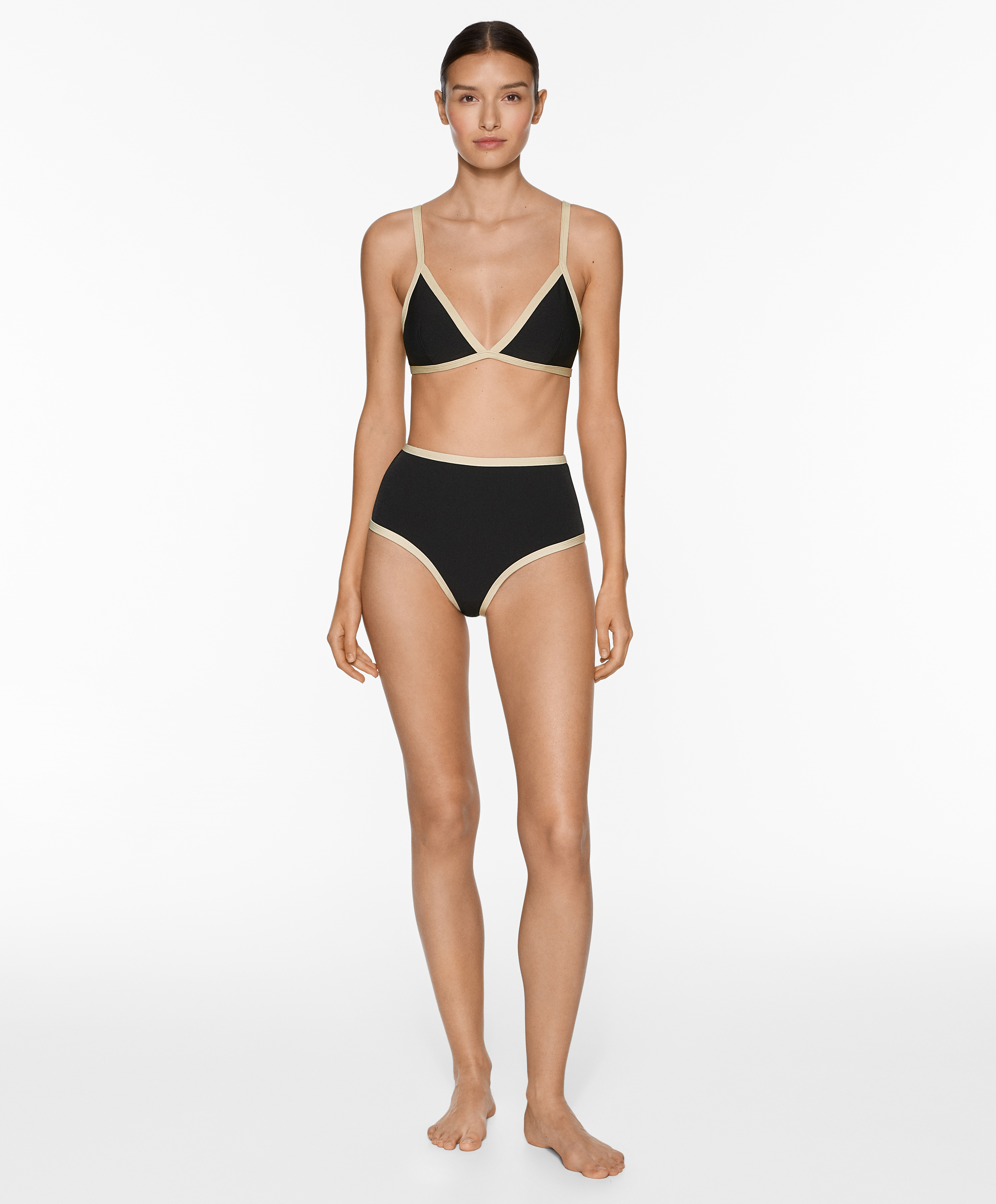 OYSHO Contrast trim high-coverage bikini briefs